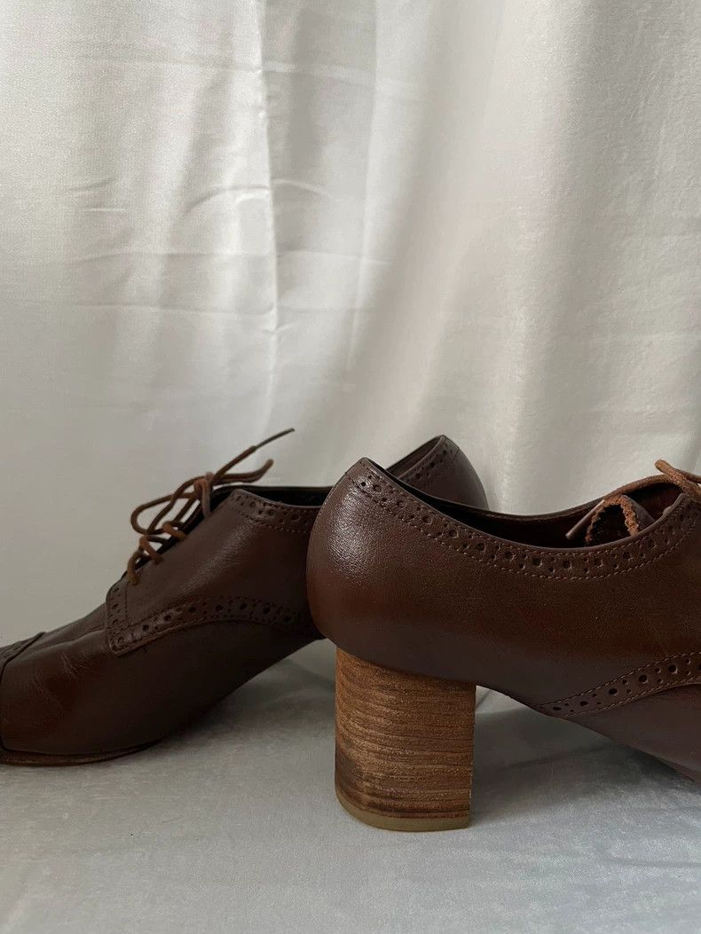 Junya Watanabe Junya Watanabe Medieval Women's Brown High Heeled Oxford Sh Size US 4.5 / IT 34.5 - 5 Thumbnail