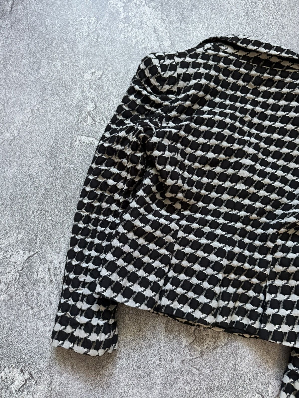 Vintage Emporio Armani 42 checkered black white blazer button jacket Size M / US 6-8 / IT 42-44 - 15 Thumbnail