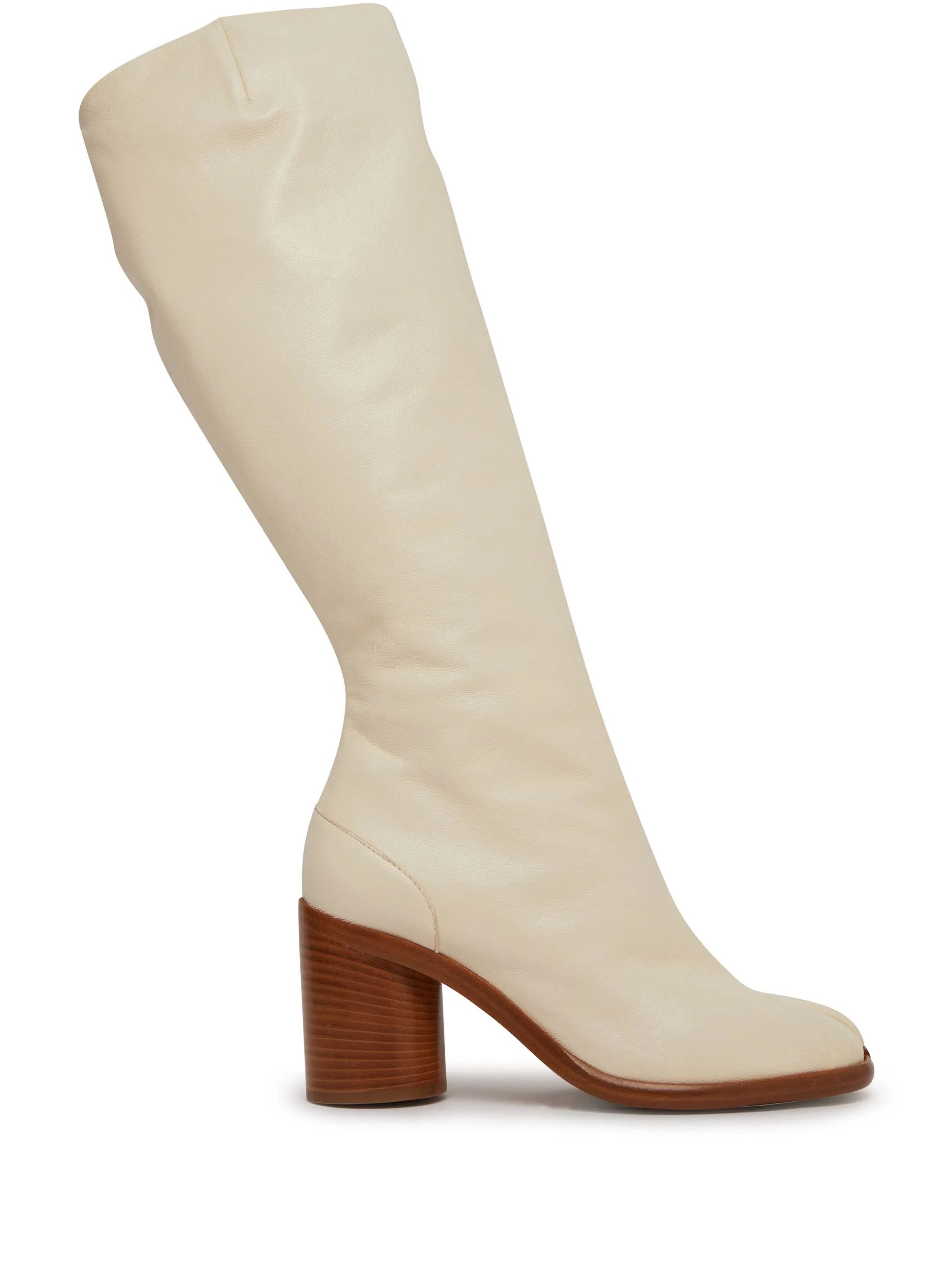 oc11z0825 Tabi Knee-high Tall Boots in White