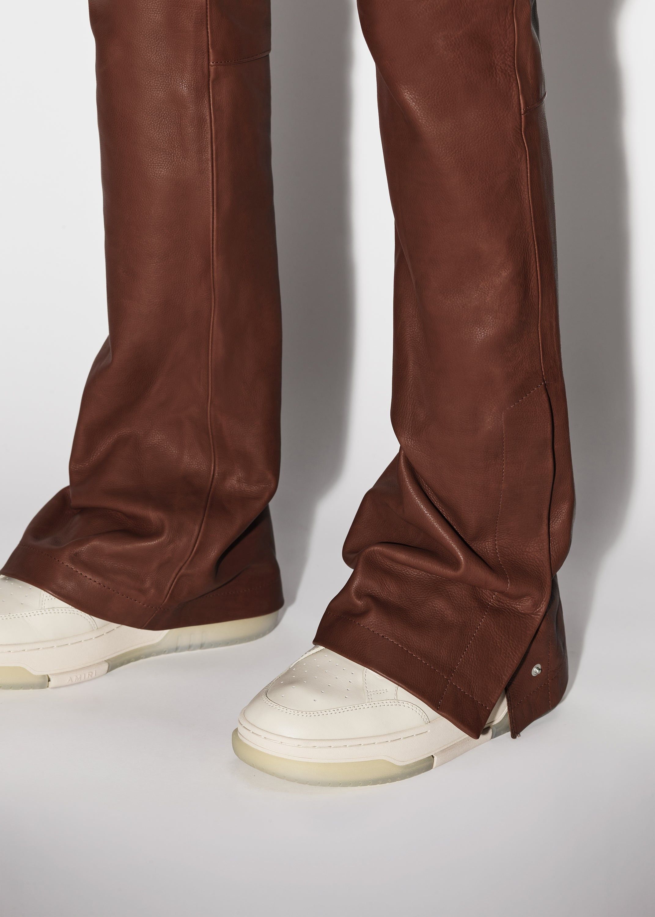 Amiri o1mle0326 Leather Cargo Flare Pants in Brown Size US 40 / EU 56 - 5 Thumbnail