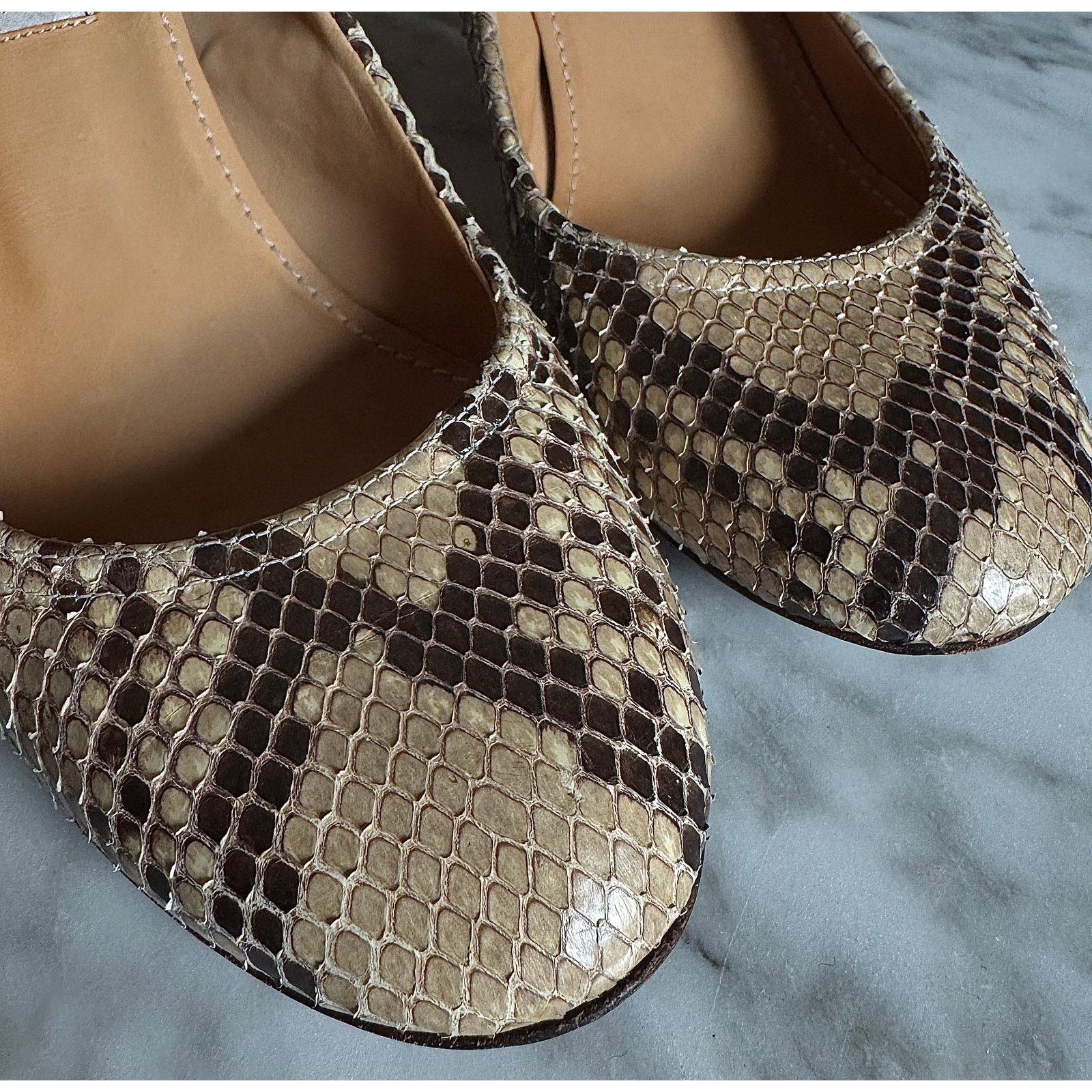 Lanvin Lanvin Real Leather Snakeskin Round Toe Heels Size US 8.5 / IT 38.5 - 3 Thumbnail