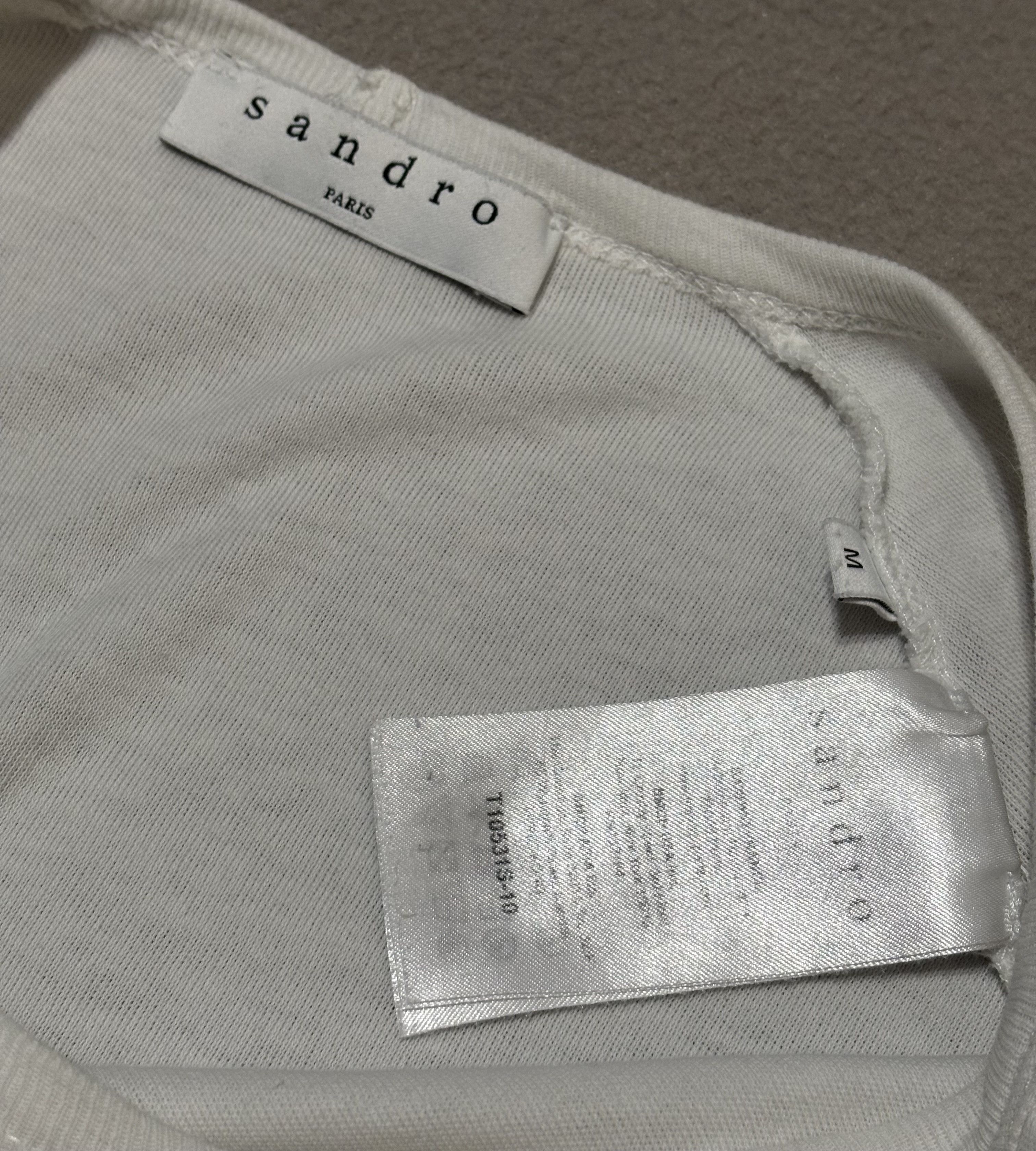 Sandro Sandro White T-shirt Size M Size US M / EU 48-50 / 2 - 13 Thumbnail