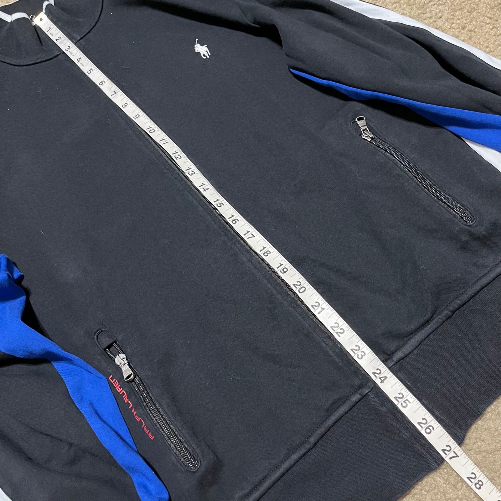 Polo Ralph Lauren Polo Ralph Lauren Blue/White Striped Full Zip Black Jacket Size US L / EU 52-54 / 3 - 4 Thumbnail