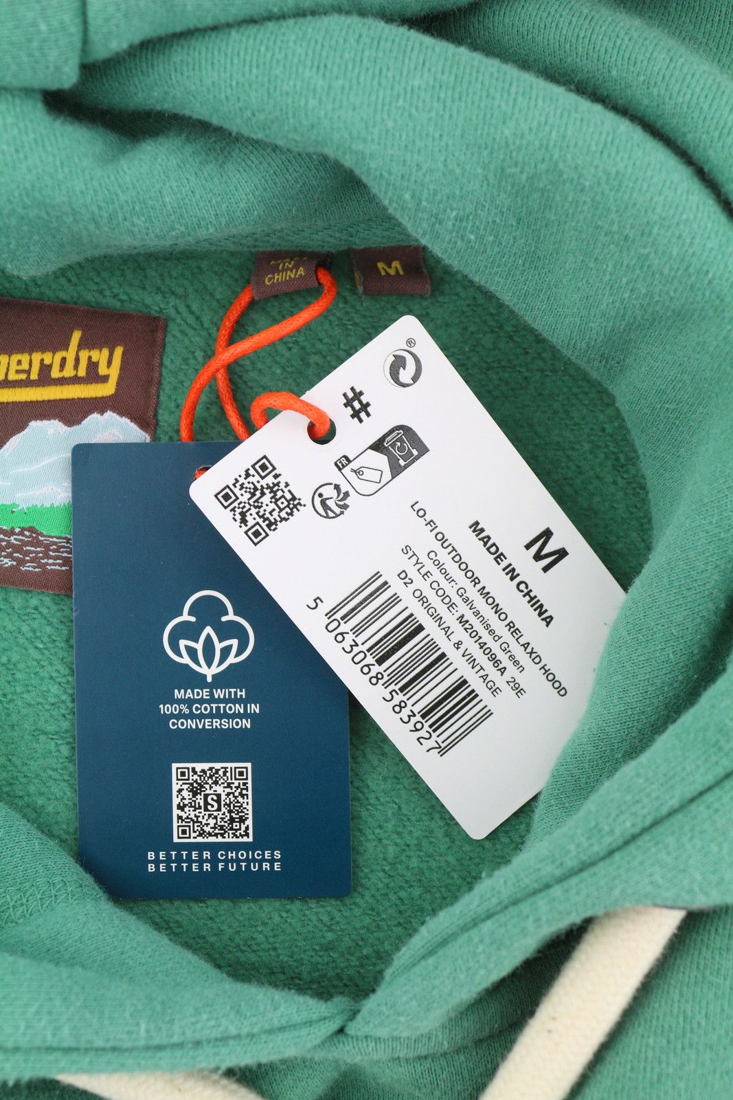 Superdry LO-FI OUTDOOR M Green Kangaroo Hoodie 87136 Size US M / EU 48-50 / 2 - 6 Thumbnail