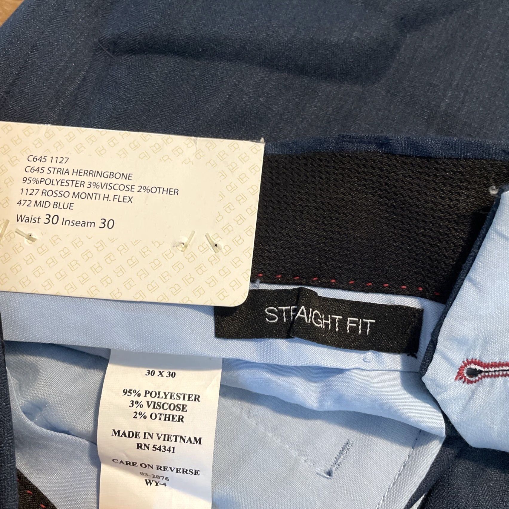Vintage NWT Louis Raphael Dress Pants Navy Blue 30x30 Straight Fit Regular Mens Pants Dress Pants Business Travel Formal Workwear Shirt Size US 30 / EU 46 - 6 Thumbnail