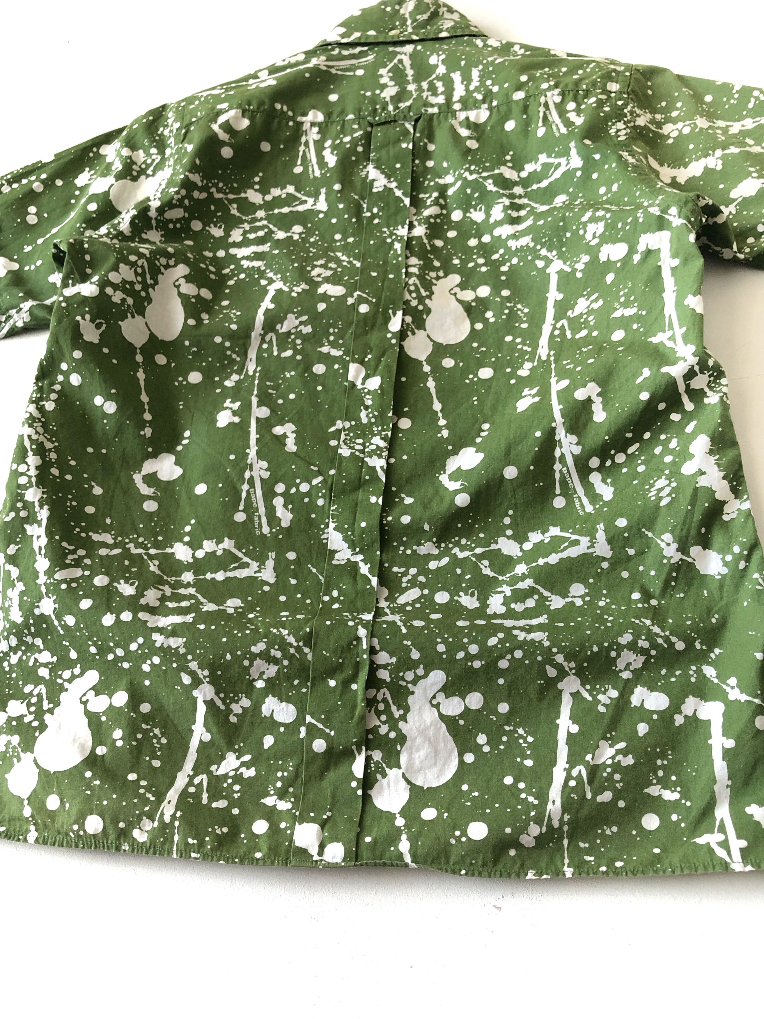 Bape RARE🔥BAPE PAINT SPLATTER GREEN BUTTON UPS XS Size US XS / EU 42 / 0 - 7 Thumbnail