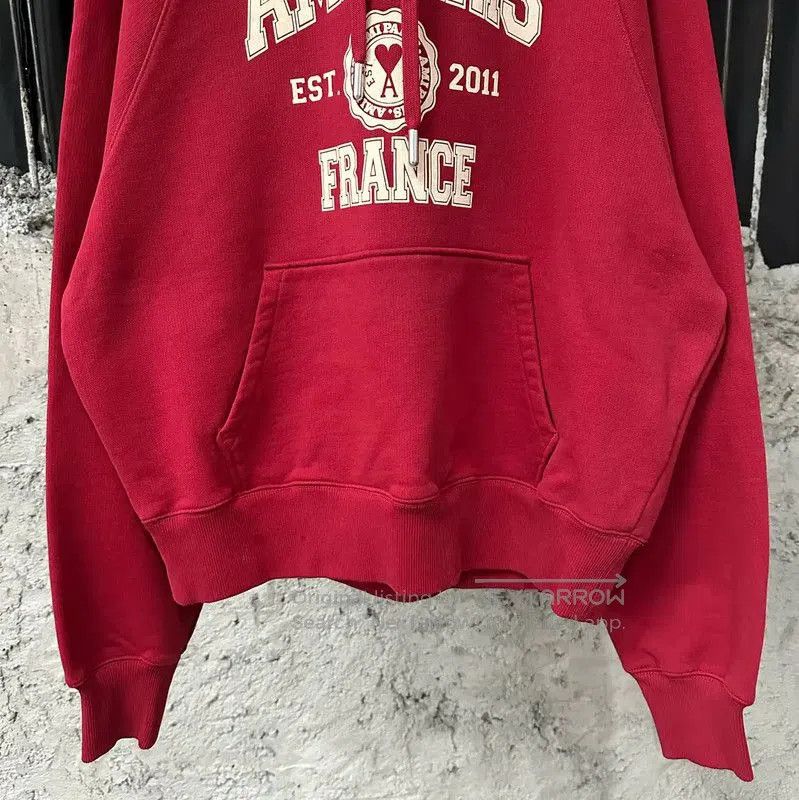 AMI AMI Red Cotton Long Sleeve Hoodie . Size L / US 10 / IT 46 - 4 Thumbnail