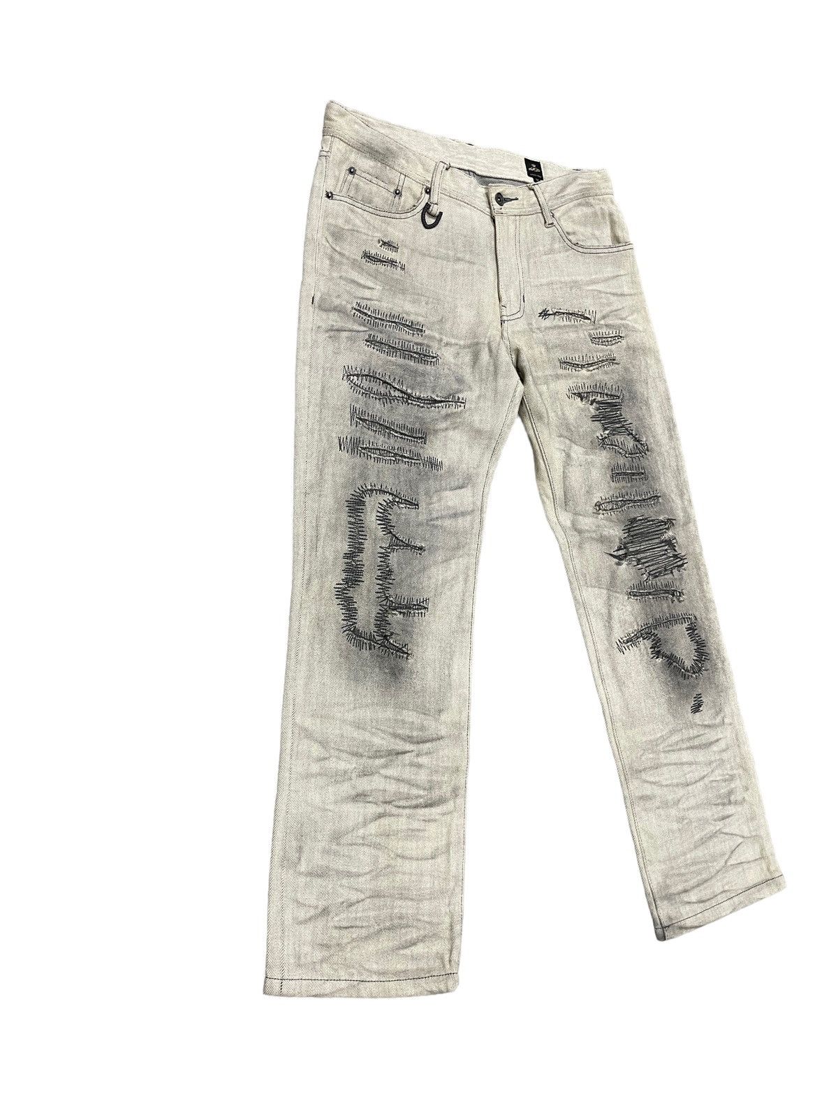 semanticdesign Vintage Semantic Design Style Flare Jeans ! Rare Design Size US 31 - 4 Thumbnail