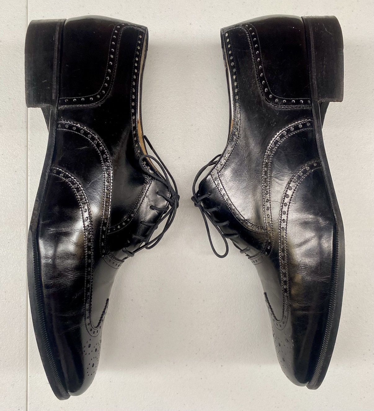 Salvatore Ferragamo Ferragamo 🇮🇹 Nero wingtip brogue oxfords 11 D VGC esquire Size US 11 / EU 44 - 5 Thumbnail