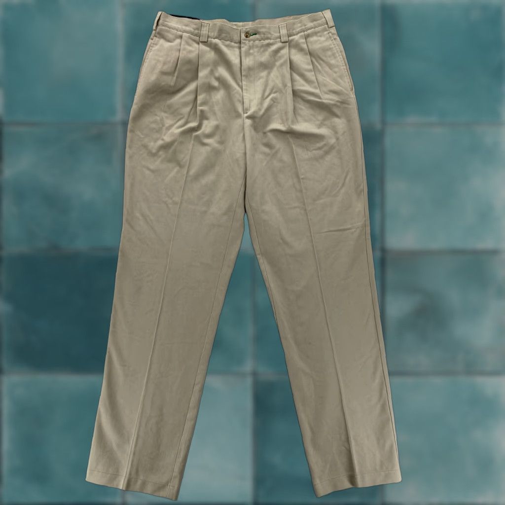 Tommy Hilfiger Vintage Tommy Hilfiger Khaki Pants Mens 38x34 Beige Wrinkle Resistant Pleated Pants Mens Size US 38 / EU 54 - 1 Thumbnail