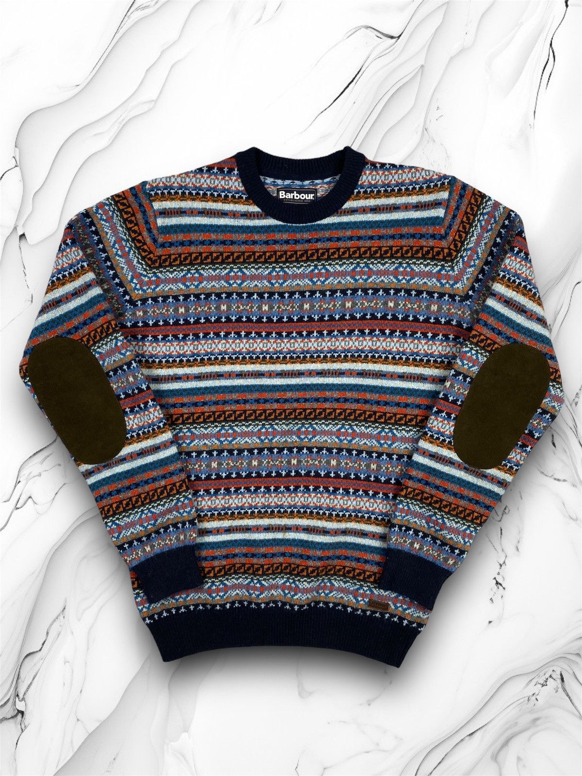 Barbour × Designer × Vintage Vintage Barbour Designer Aztec Wool Knitted Sweater Size US S / EU 44-46 / 1 - 1 Thumbnail