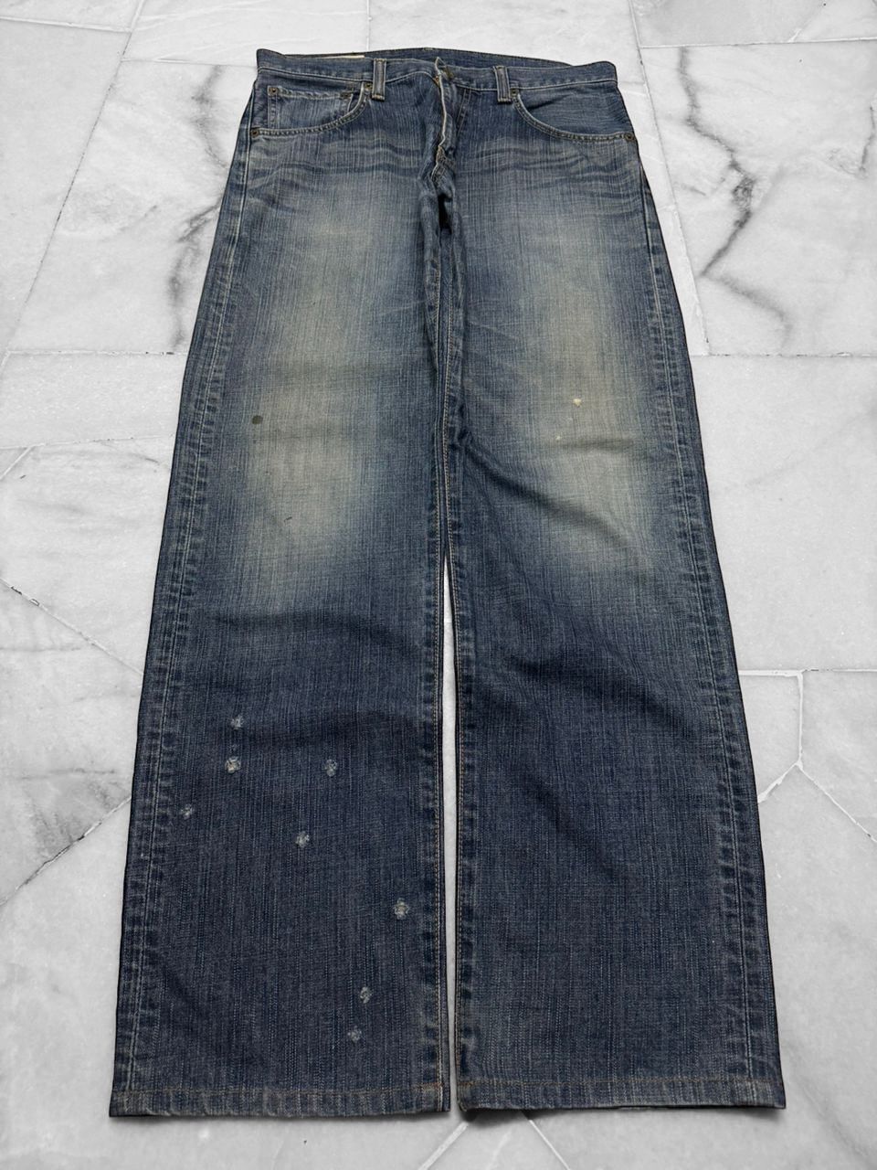 Edwin Vintage 2000s Edwin Fading Distressed Blue Jeans Size US 31 - 1 Thumbnail