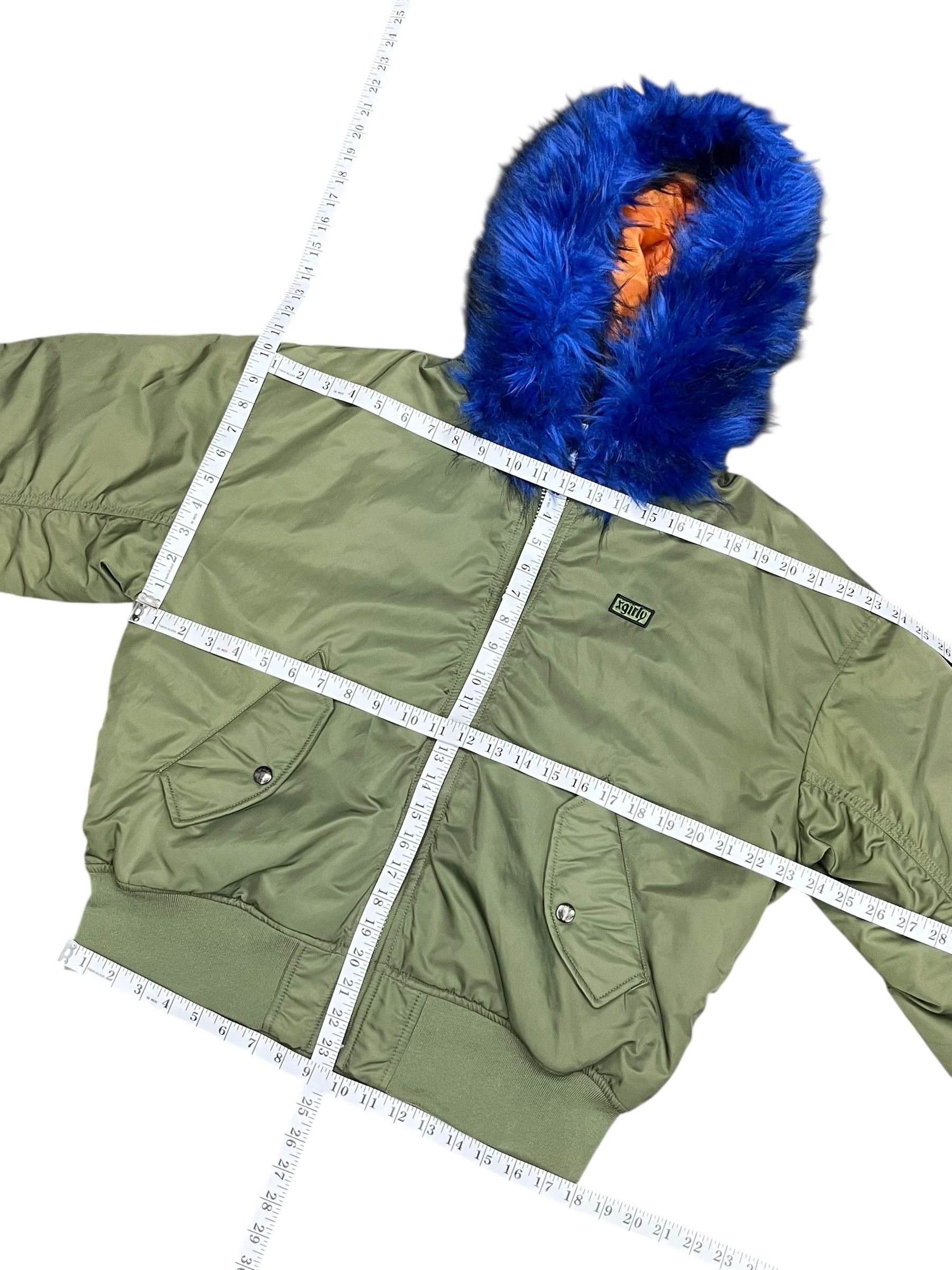 X-Girl GORGEOUS X-GIRL Ice Blue Fur MA-1 Bomber Jacket Vintage Size M / US 6-8 / IT 42-44 - 15 Thumbnail