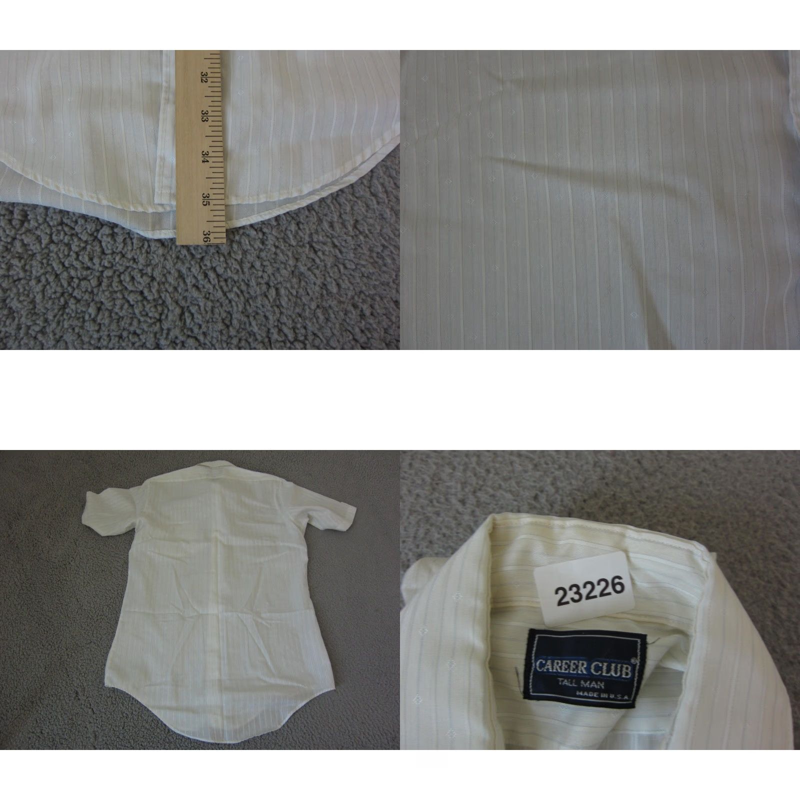 Vintage VINTAGE Career Club Shirt Mens 15.5 Medium White Button-Up Collared 60s 70s Disco Shirt Size US L / EU 52-54 / 3 - 8 Thumbnail