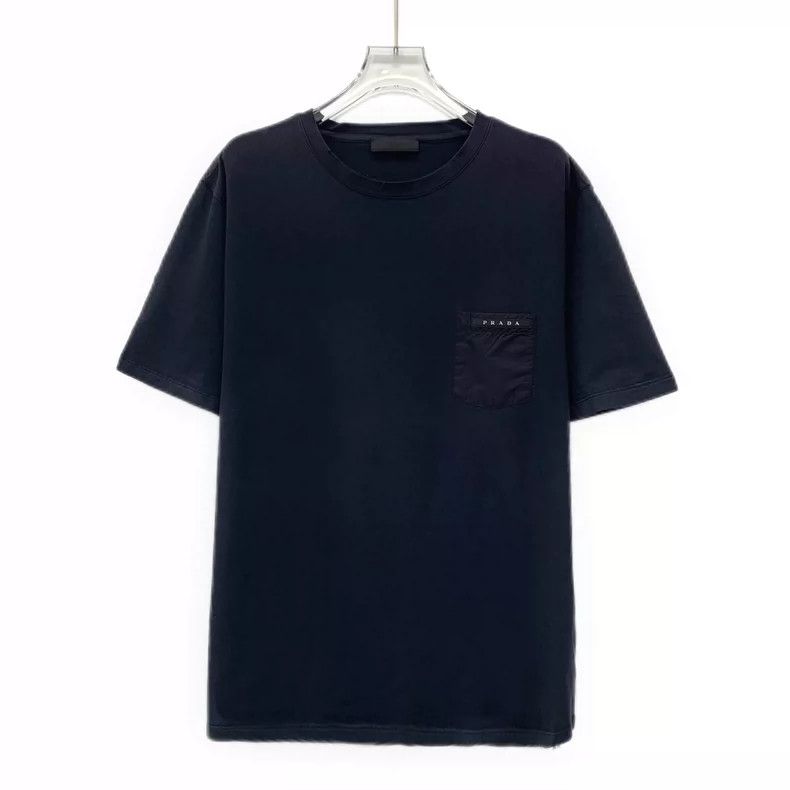 Prada Prada Deep Blue Logo Cotton T-Shirt XXXL- DMC Size US XXL / EU 58 / 5 - 1 Thumbnail