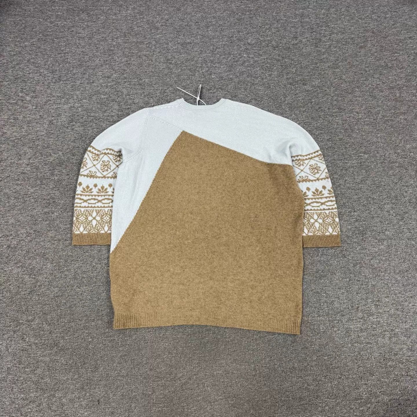 Hermes Hermes Camel L.Blue Colorblocked Cashmere Oversized Knit Size S / US 4 / IT 40 - 2 Thumbnail