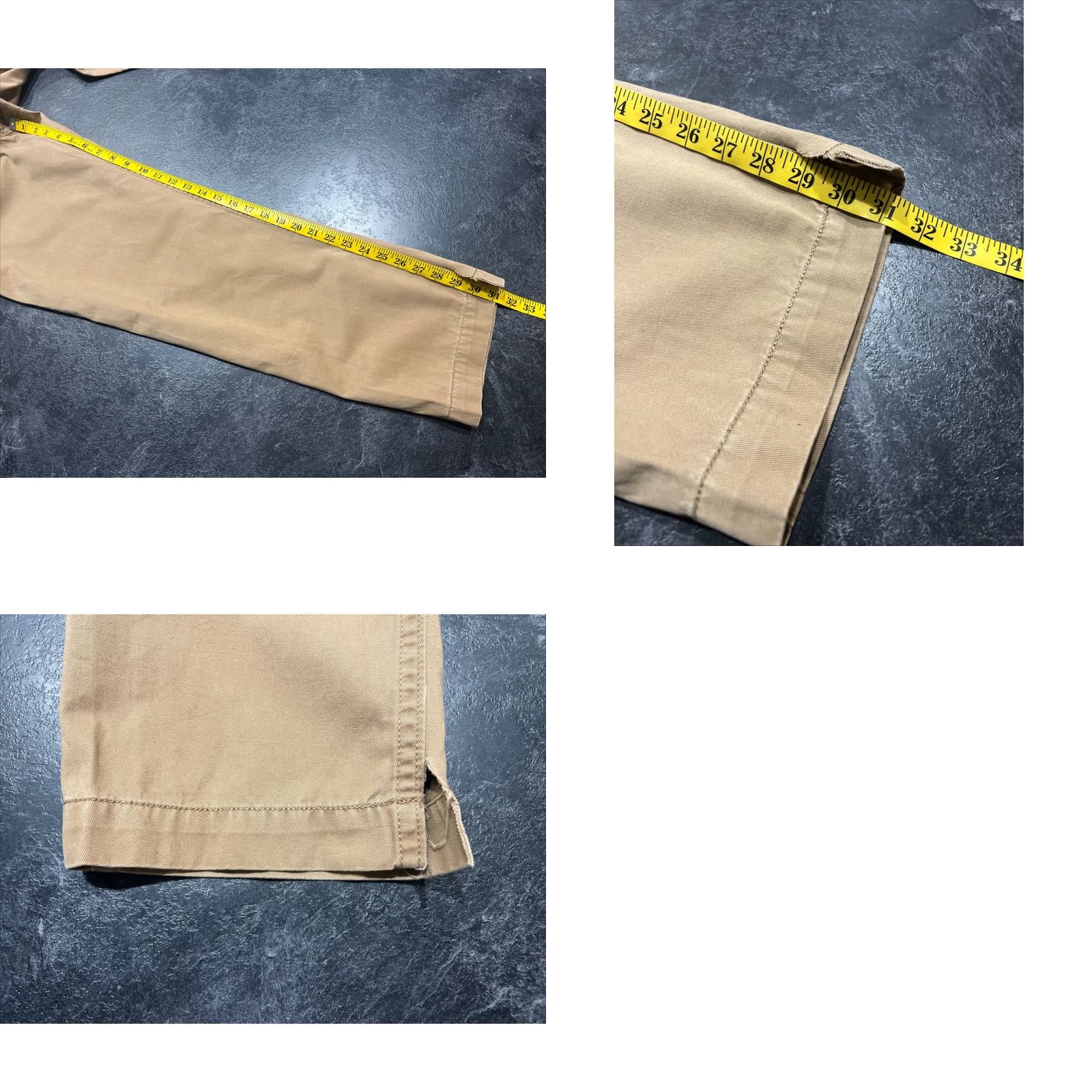 American Eagle Outfitters American Eagle Outfitters Pants Chino Slim Tapered Beige 33/32 Men Regular Inseam 31in Slits at Bottom Size US 31 - 8 Thumbnail
