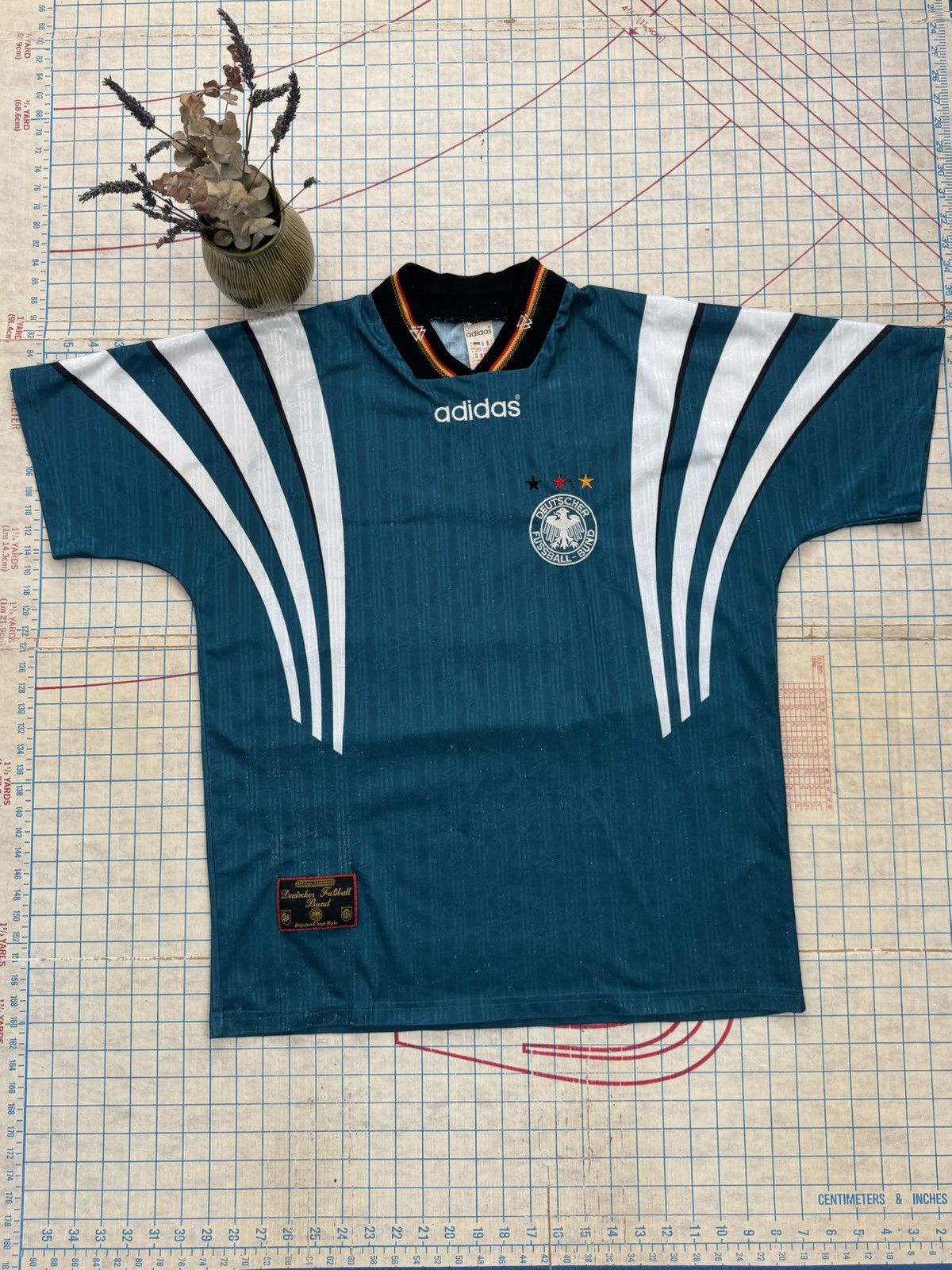 Adidas × Vintage Vintage 96 Adidas Germany Jersey Green Size Large Authentic Size US L / EU 52-54 / 3 - 2 Thumbnail