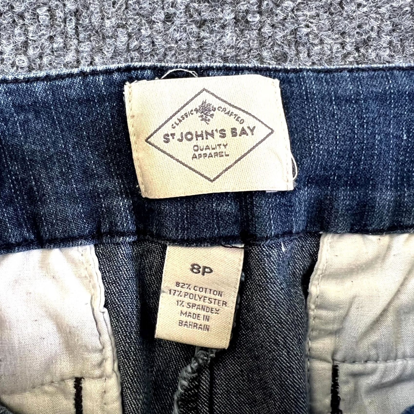 Vintage St. John's Bay Straight Jeans Women's 8P Cotton Denim Workwear Faded Stretch Size 30" / US 8 / IT 44 - 5 Thumbnail