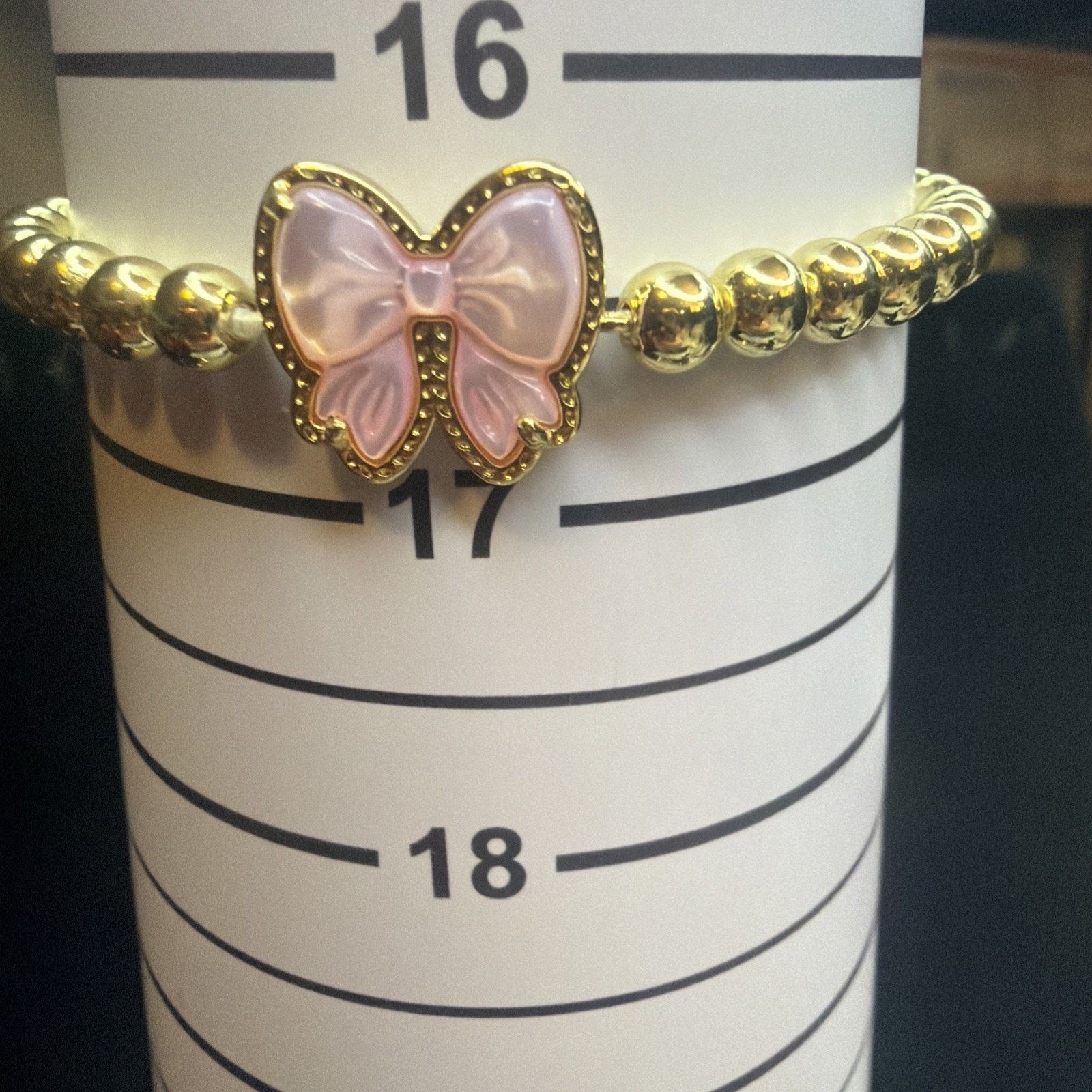 Kendra Scott Kendra Scott Haley Bow Stretch Gold Bracelet Pink Ivory New Size ONE SIZE - 5 Thumbnail