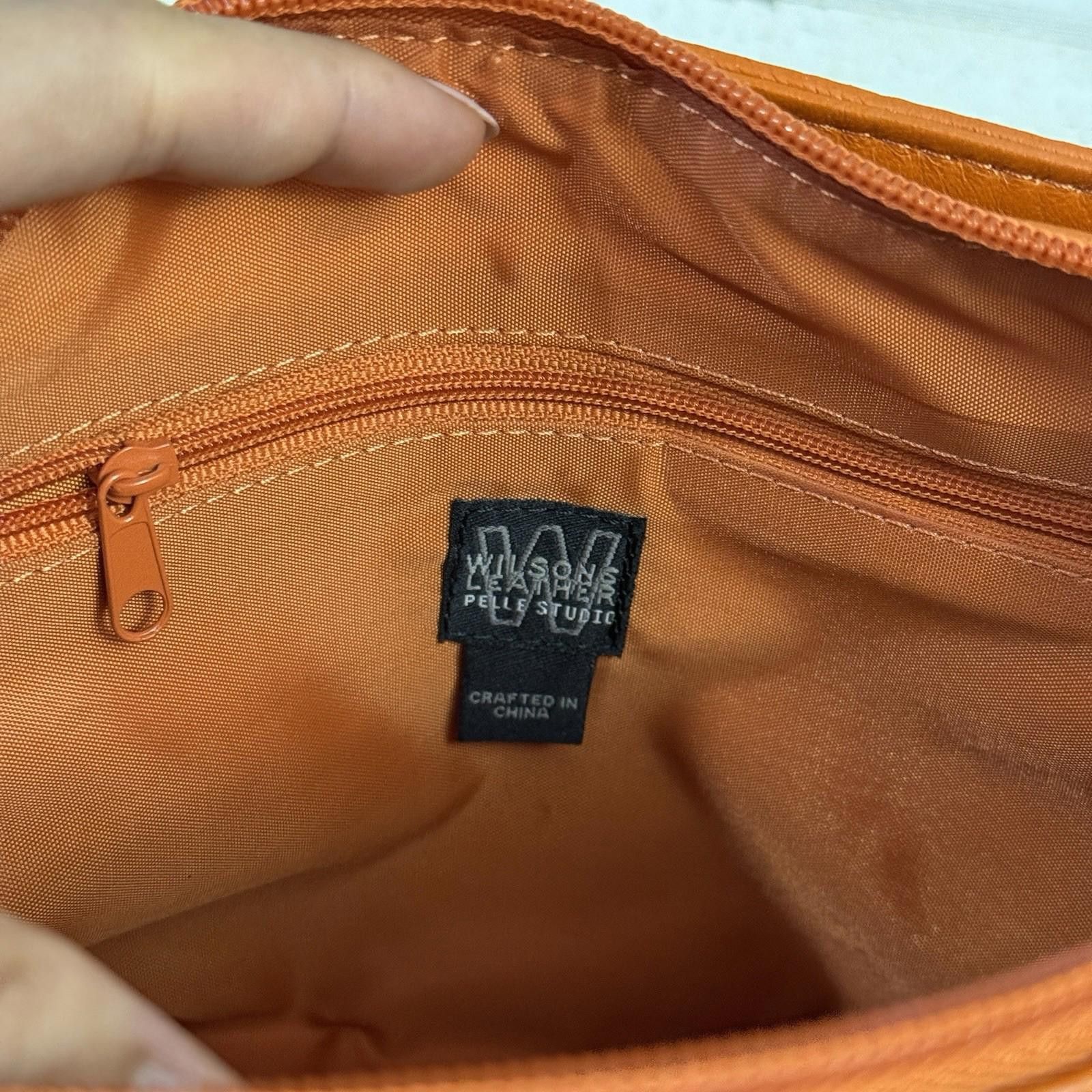 Designer Orange Pelle Studio Leather Y2K Shoulder Bag Size ONE SIZE - 7 Thumbnail