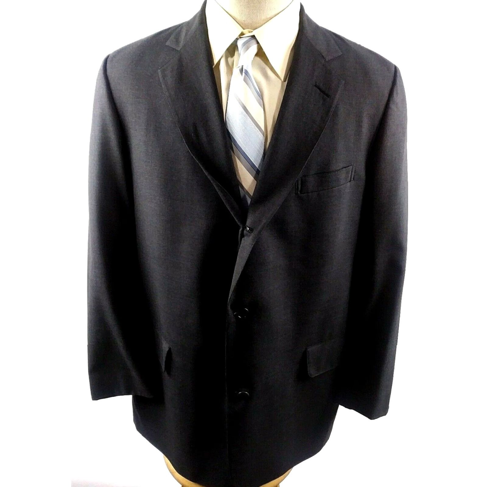 Brooks Brothers Brooks Brothers Blazer Mens 43 Long Gray Wool Three-Button Single-Breasted Jacket Coat Notch Lapel Long Sleeve 100% Wool Regular Department Men Size 46R - 2 Thumbnail