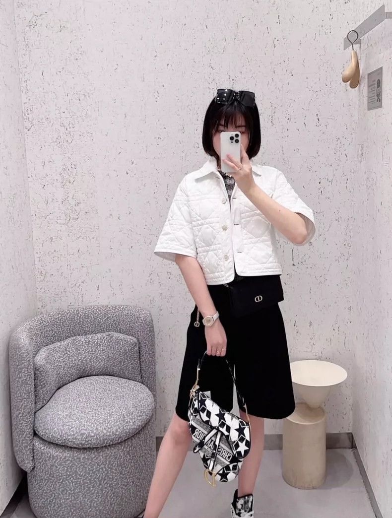 Dior Dior Rattan checkered cotton short-sleeved jacket 2504-Next Size XS / US 0-2 / IT 36-38 - 8 Thumbnail