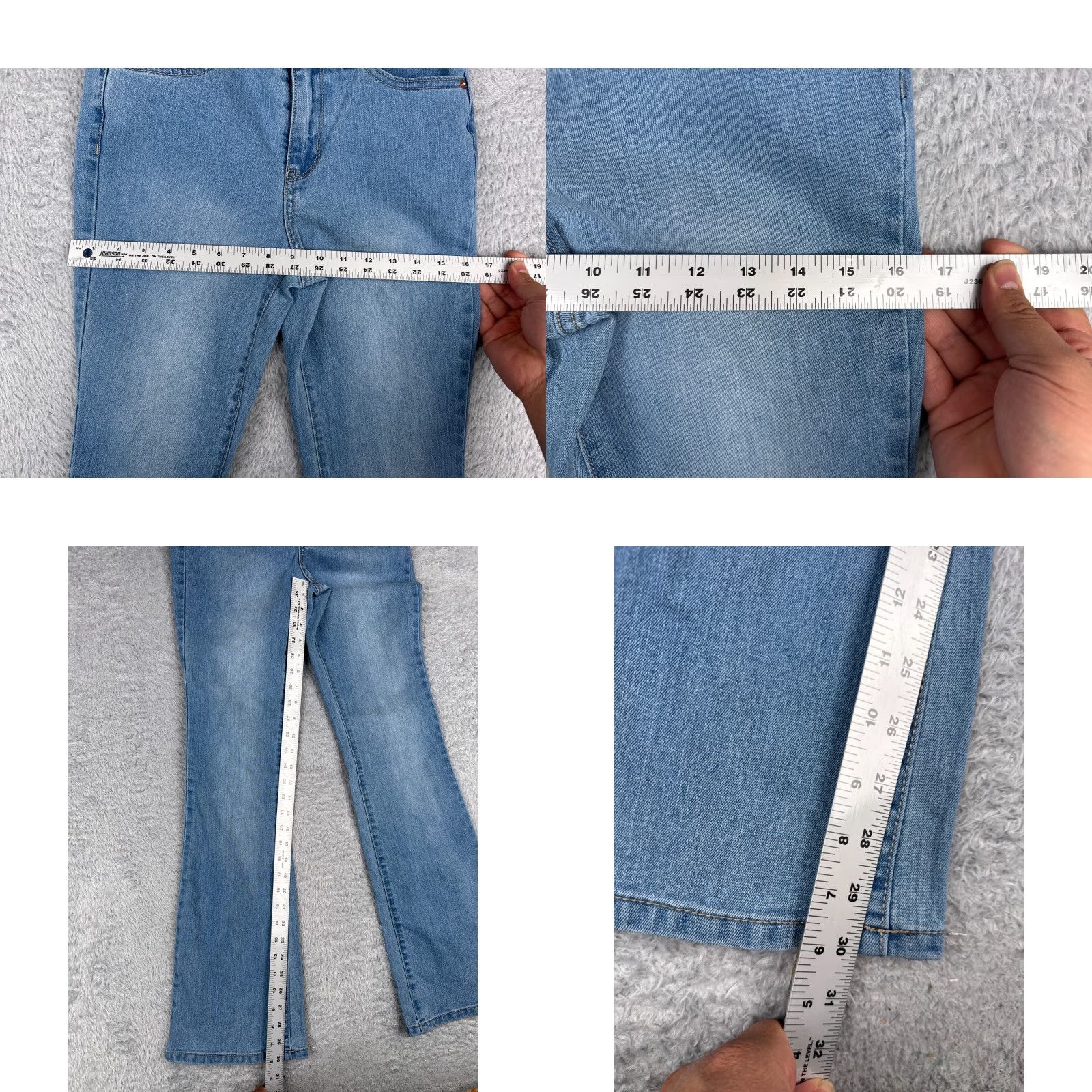 Vintage No Boundaries Jeans Juniors 3 Blue Denim Flared Light Wash Cotton 27x30 Stretch 5-Pocket Size 26" / US 2 / IT 38 - 8 Thumbnail