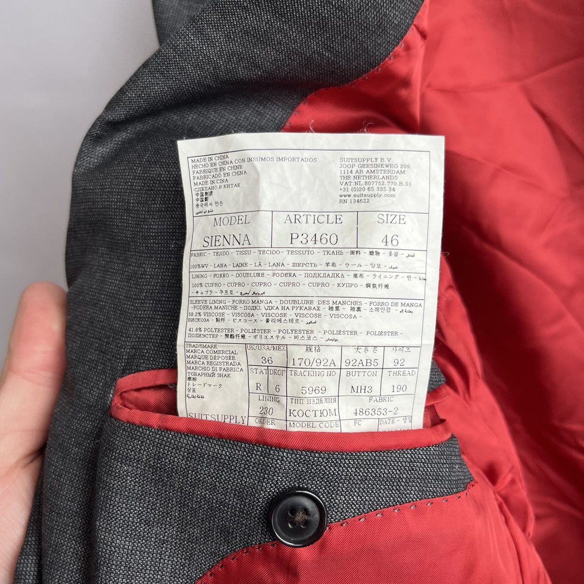 Suitsupply SUITSUPPLY Sienna Blazer Men's Wool jacket Size 46R - 8 Thumbnail