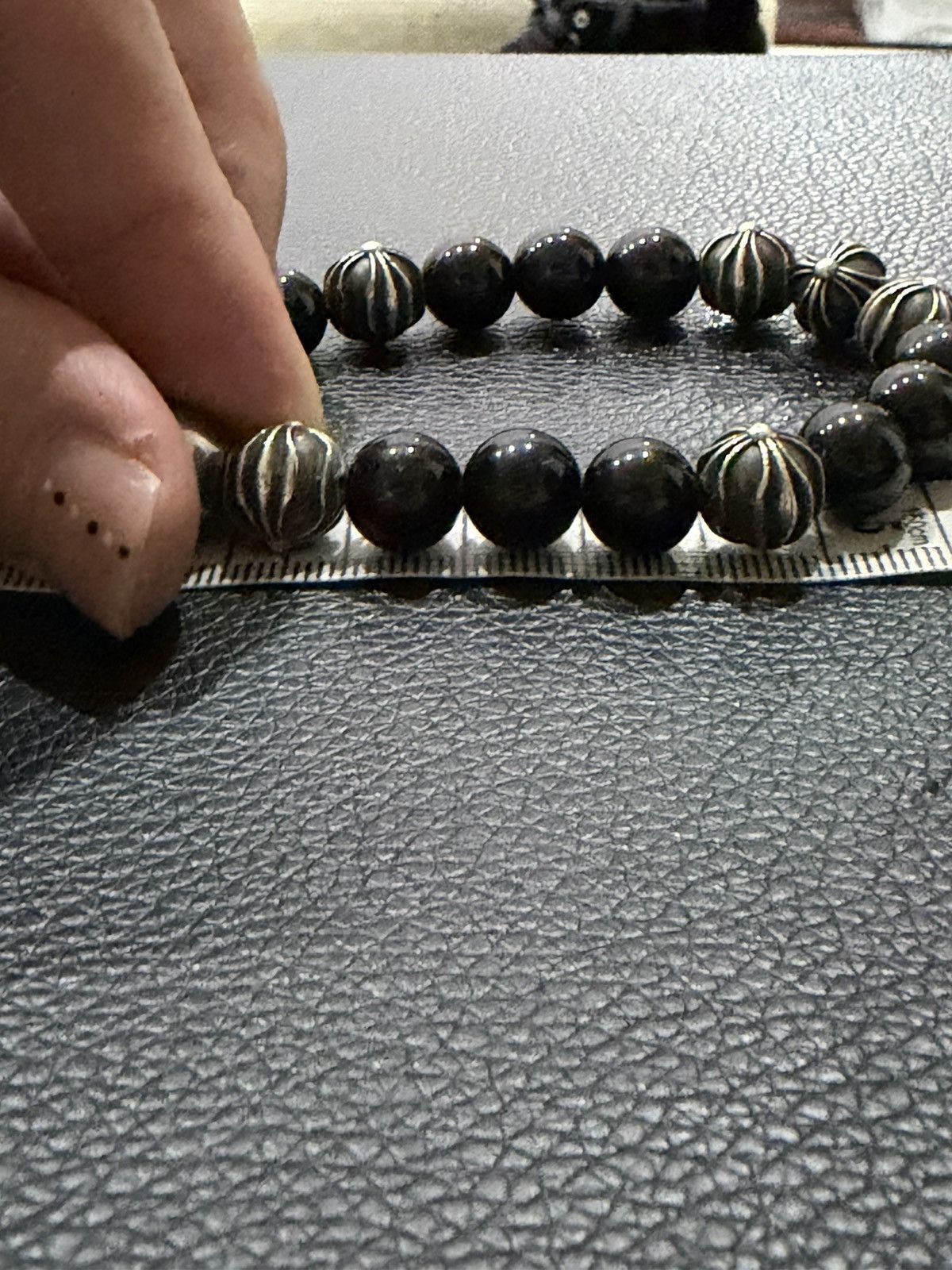 Chrome Hearts Chrome Hearts Black Onyx Pearls 925 Sliver 10mm Size ONE SIZE - 19 Thumbnail