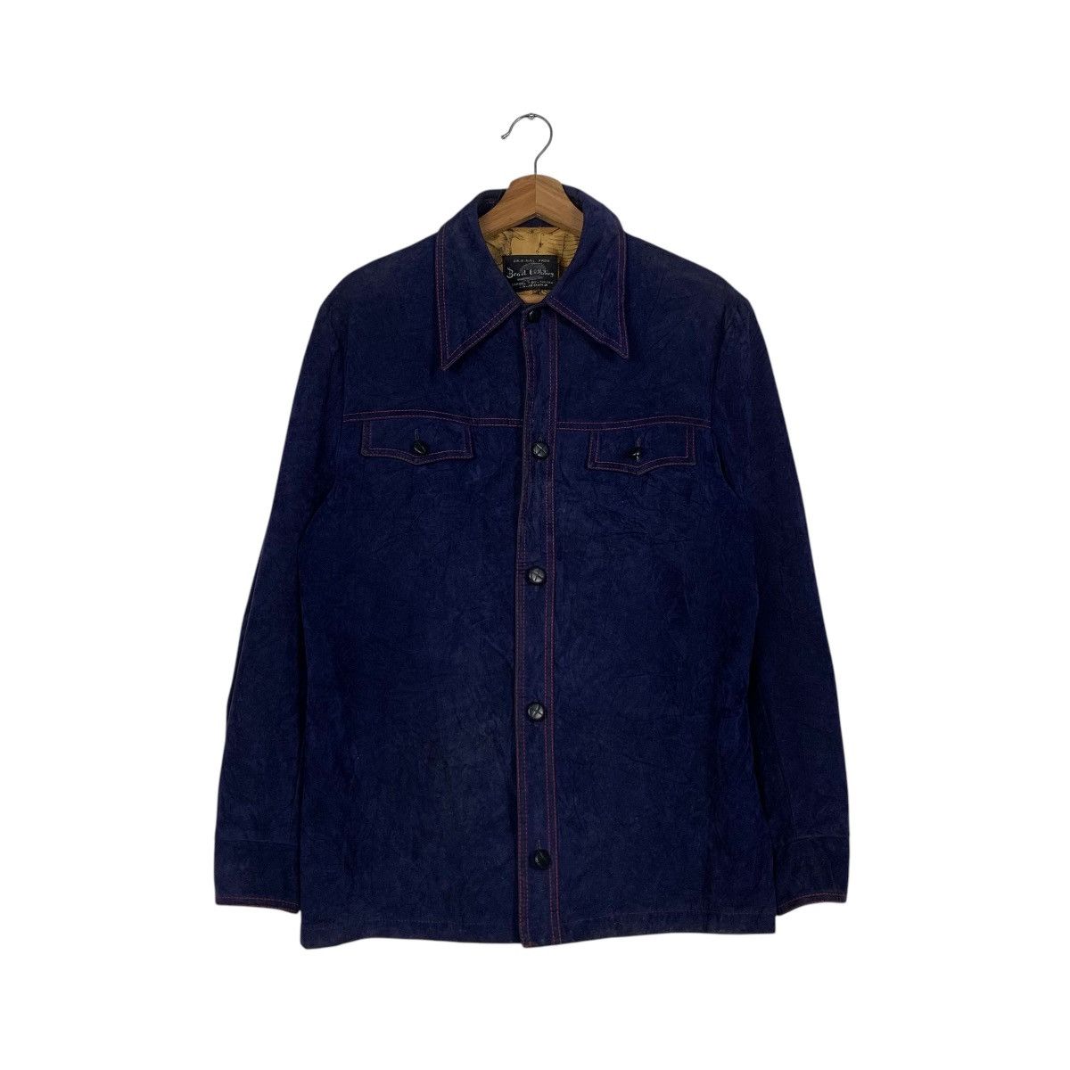 Japanese Brand BRAD WHITNEY Purple Suede Leather Jacket #1833-C79 Size US M / EU 48-50 / 2 - 1 Thumbnail