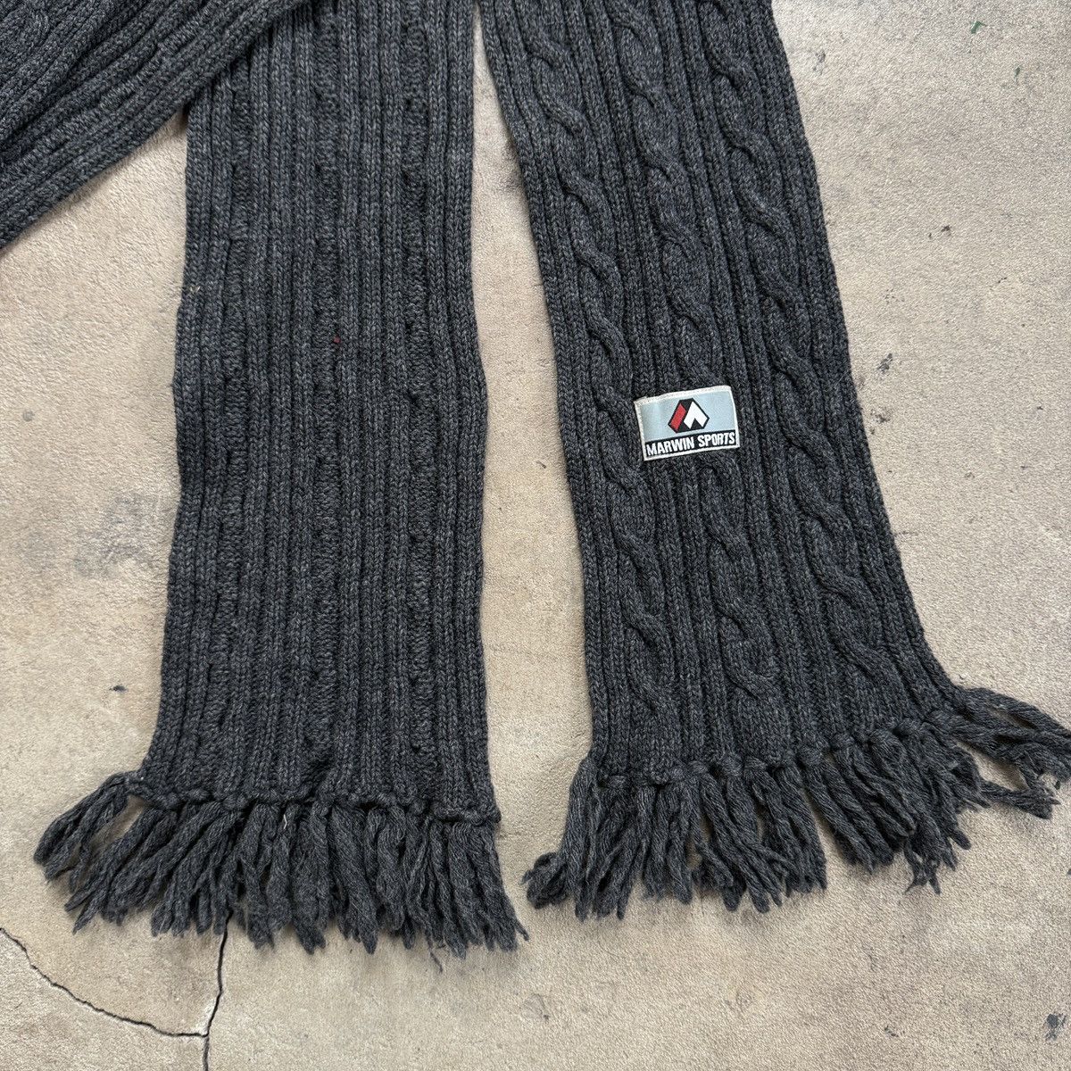 Vintage Marwin Sports Wool Long Scarf Cable Knit Size ONE SIZE - 6 Thumbnail