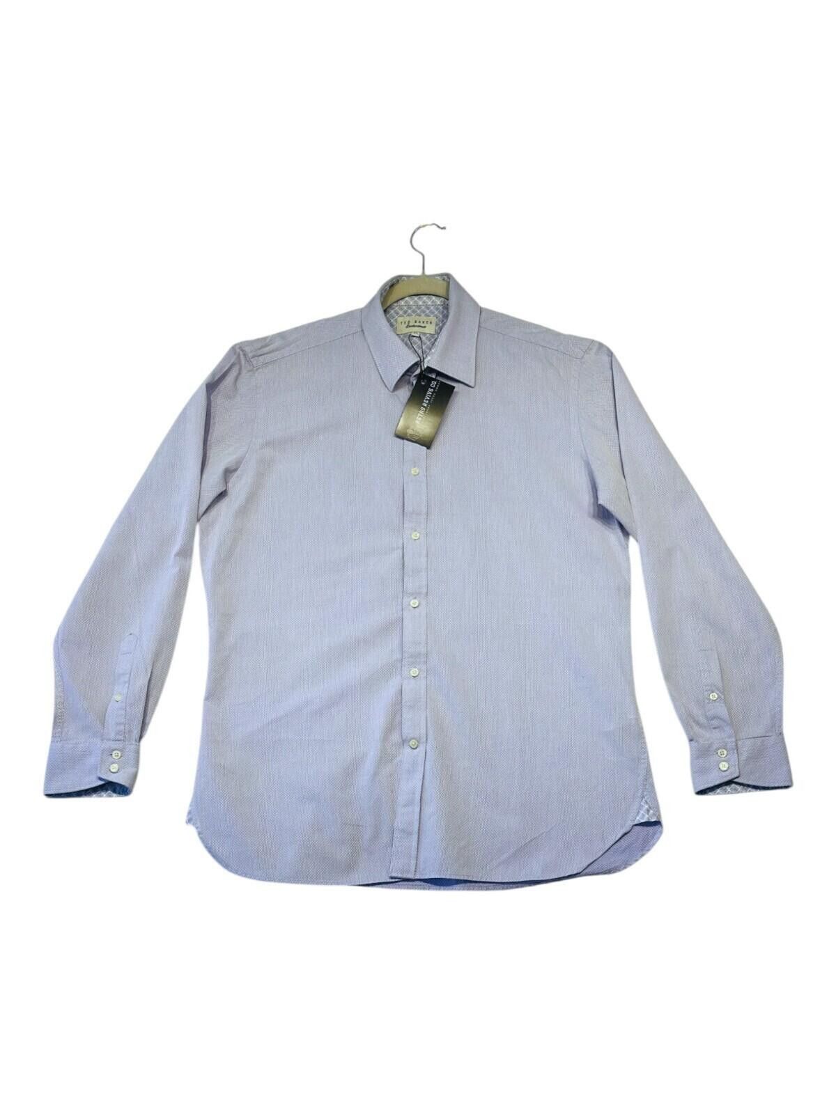 Ted Baker Ted Baker Shirt Men's UK Size L Blue Endurance Long Sleeve Size 42R - 2 Thumbnail