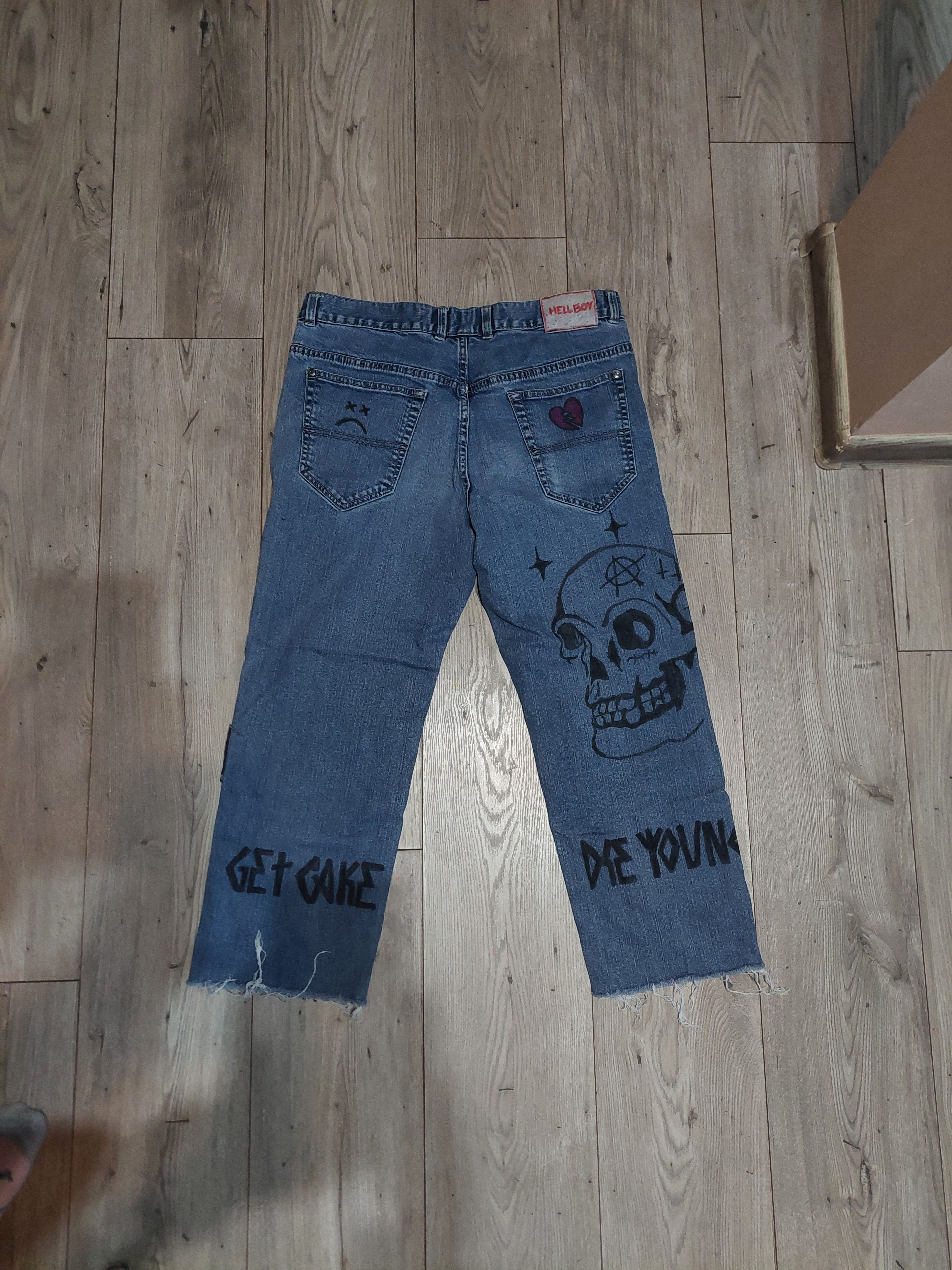 Other custommade jeans baggy lil peep y2k grunge vintage Size US 30 / EU 46 - 6 Thumbnail