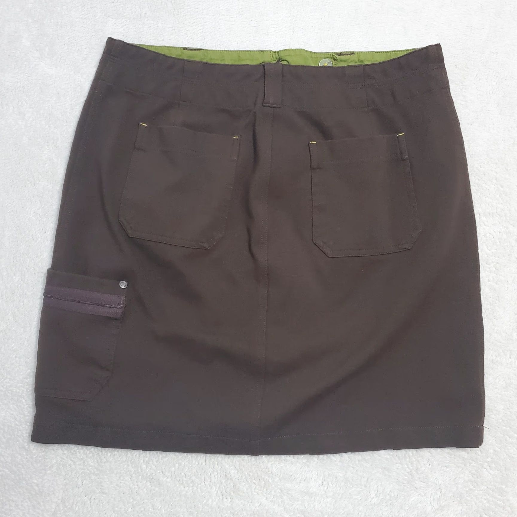 Vintage Title Nine Skirt Women 8 Brown Hepburn Hiking Athletic Cargo Outdoor Stretch Zip Side Pocket Size 30" / US 8 / IT 44 - 2 Thumbnail