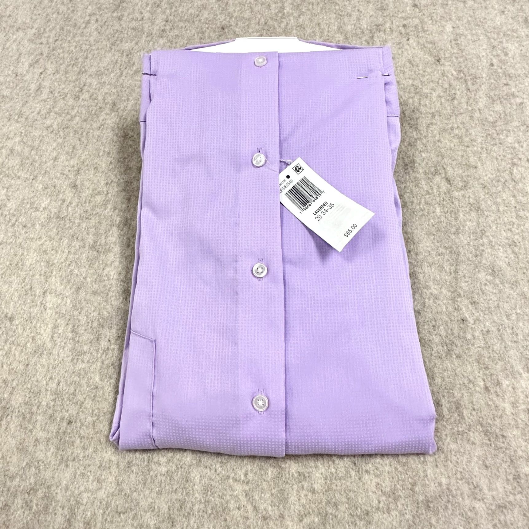 Van Heusen Van Heusen Shirt Mens 2XL Lavender Purple Button Up Dress Shirt Big & Tall Stretch Wrinkle Resistant Easy Care Long Sleeve Size US XXL / EU 58 / 5 - 6 Thumbnail