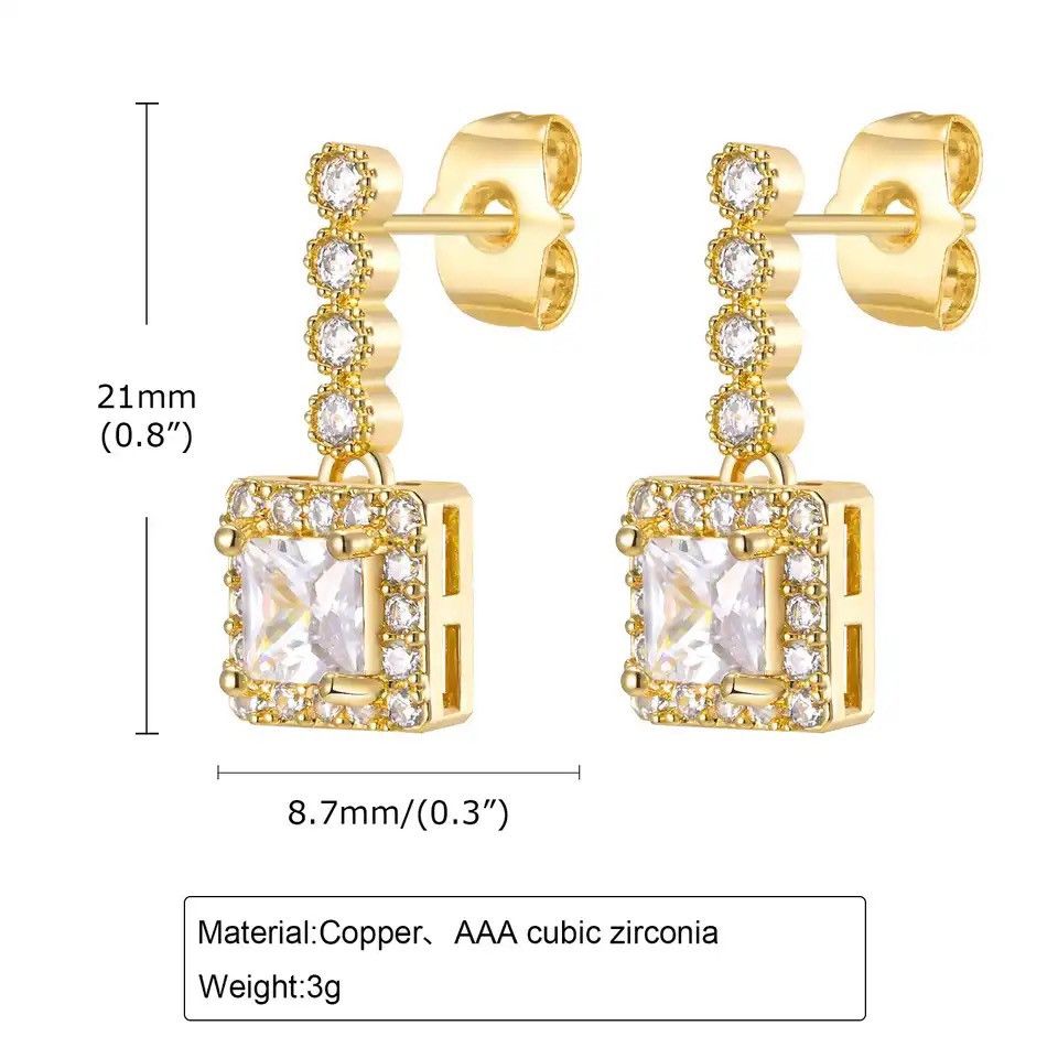Other Gold Color Metal Geometric Dangle Earrings Size ONE SIZE - 2 Thumbnail