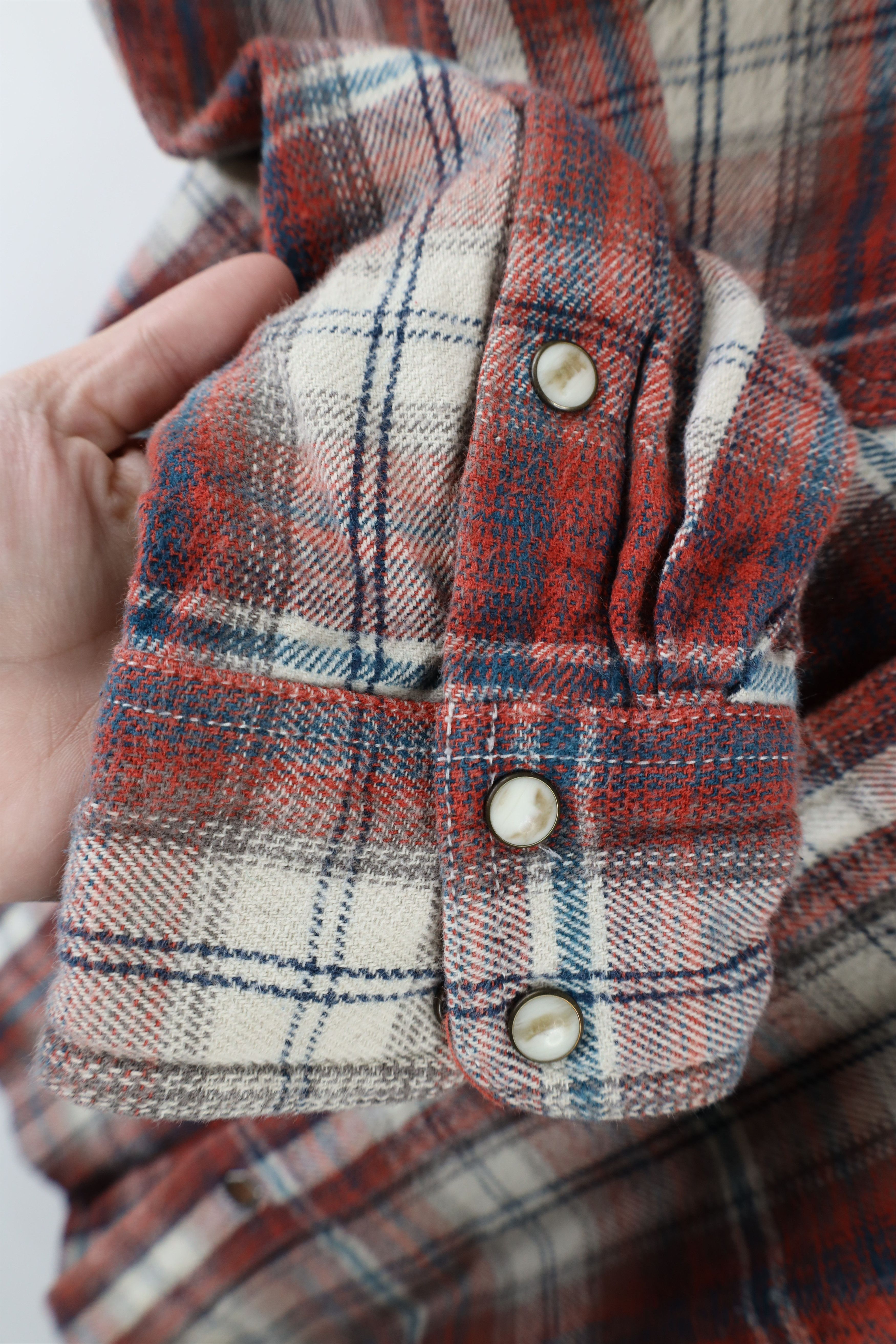 Ariat × Vintage Ariat Fit Heavyweight Western Flannel Snap Button Shirt Size US L / EU 52-54 / 3 - 4 Thumbnail