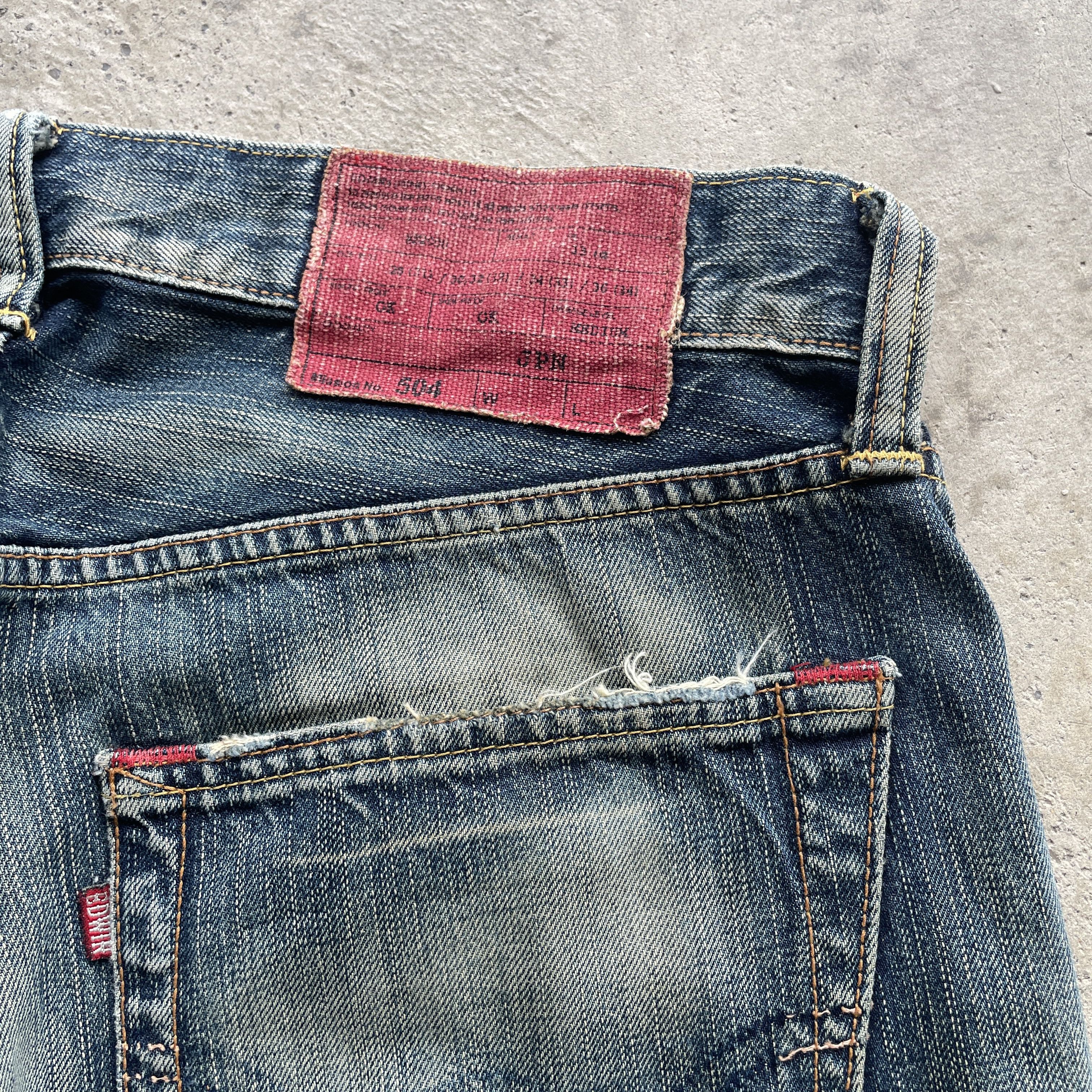 Japanese Brand W34 VINTAGE EDWIN 504 MUDWASH FADED DISTRESSED JEANS PANTS Size US 34 / EU 50 - 8 Thumbnail