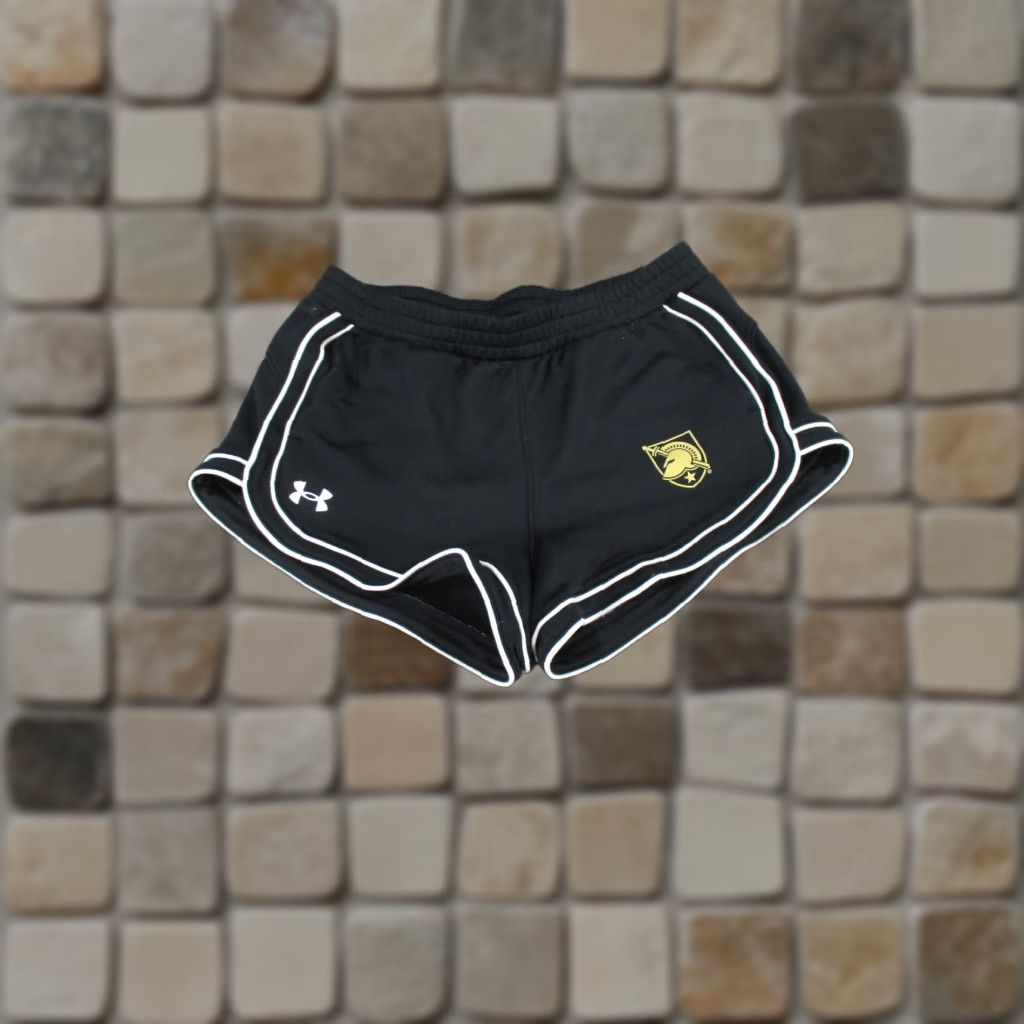 Under Armour VINTAGE Under Armour Athletic Shorts Womens Small Black White Trim Army Black Knights Activewear Running & Training 90s Mens Size 28" / US 6 / IT 42 - 1 Thumbnail