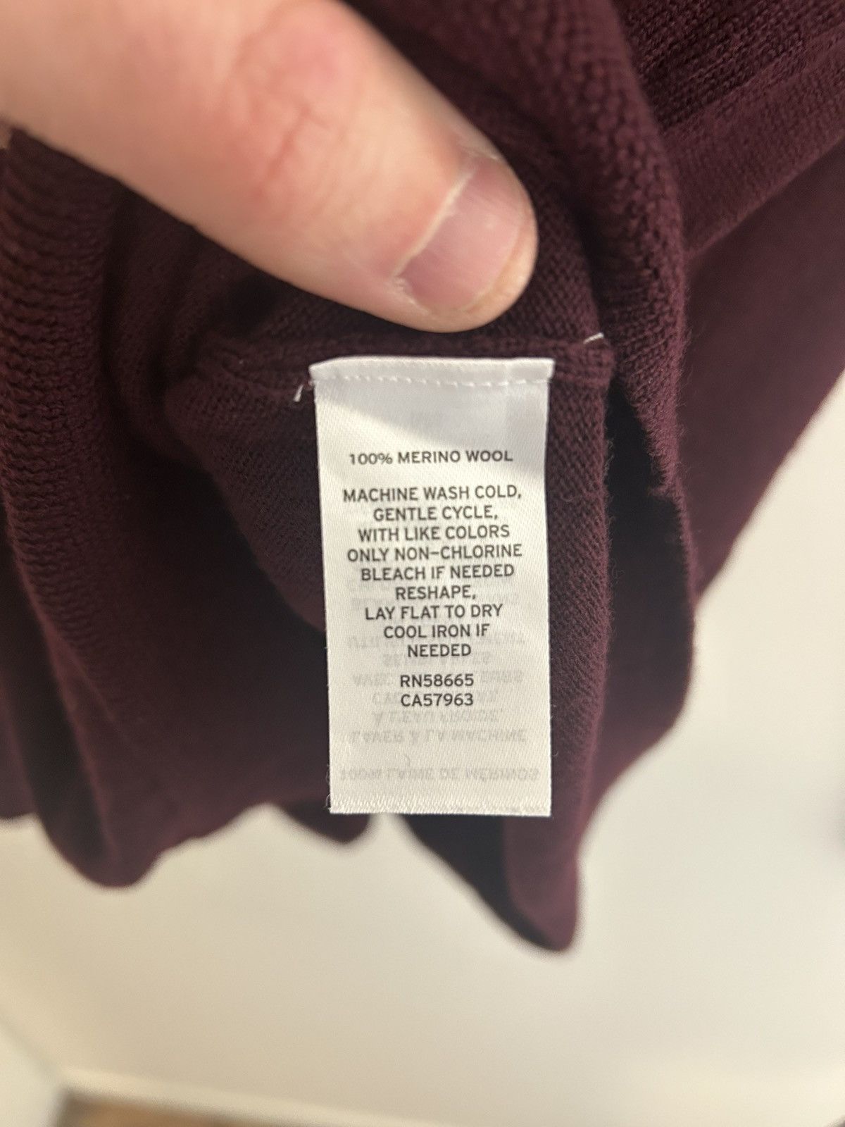 Nordstrom Nordstrom Men's 100% Merino Wool Deep Red Qrtr Zip Sweater Size US L / EU 52-54 / 3 - 5 Thumbnail