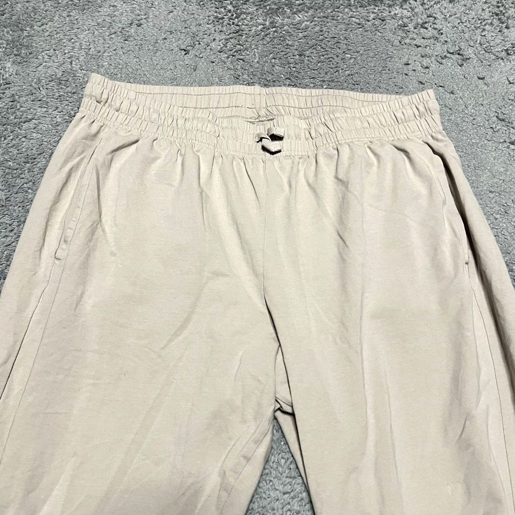 Vintage Pact Pants Womens Large Cream Jogger Lounge Organic flaw small hole TAN TAN? Size 36" / US 14 / IT 50 - 2 Thumbnail