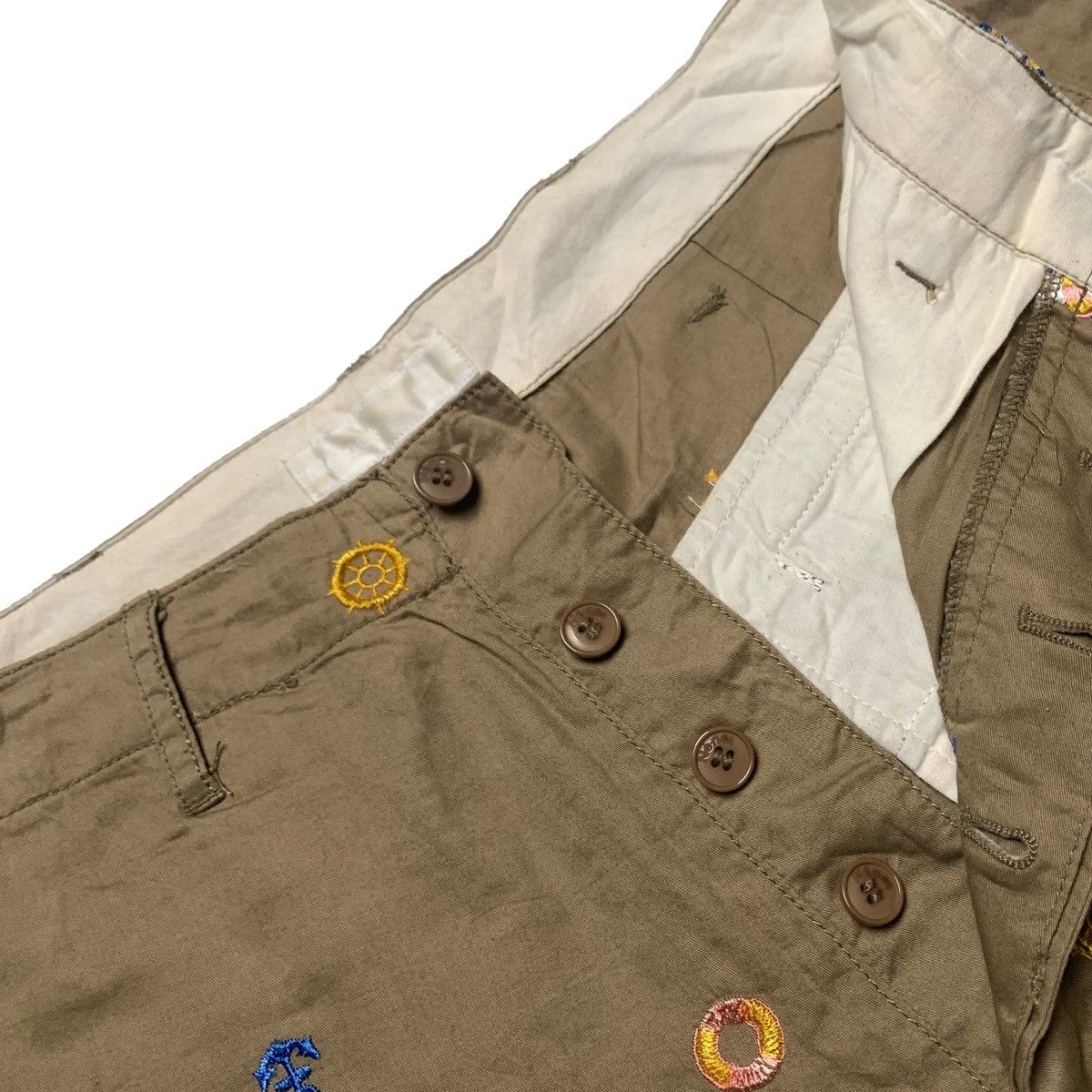 Beams Japan Japanese Brand Embroidered Nautical Shorts Khaki Beach Size US 31 - 3 Thumbnail
