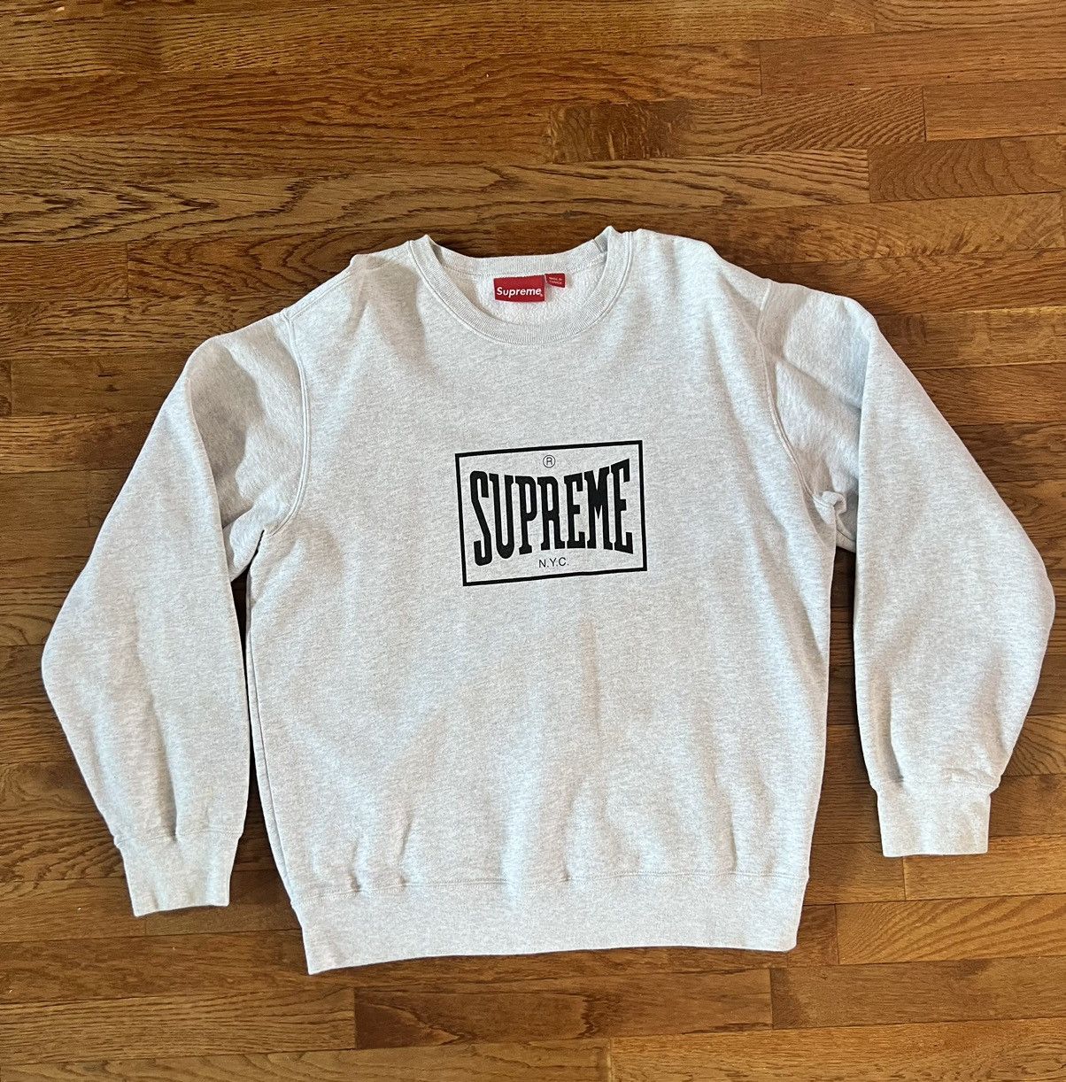 Supreme Supreme Warm Up Crewneck Grey “Everlast” sz L | Grailed