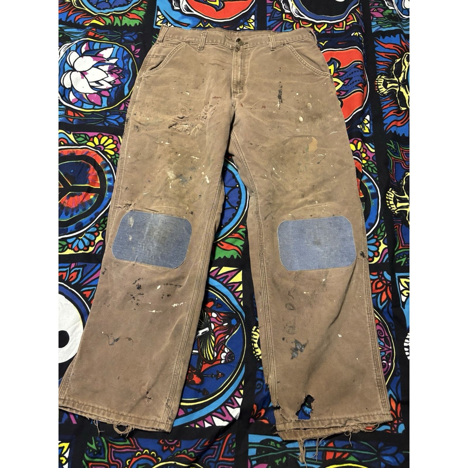 Vintage carhartt brown rare distressed Pant 36 X 30 Size US 36 / EU 52 - 1 Thumbnail
