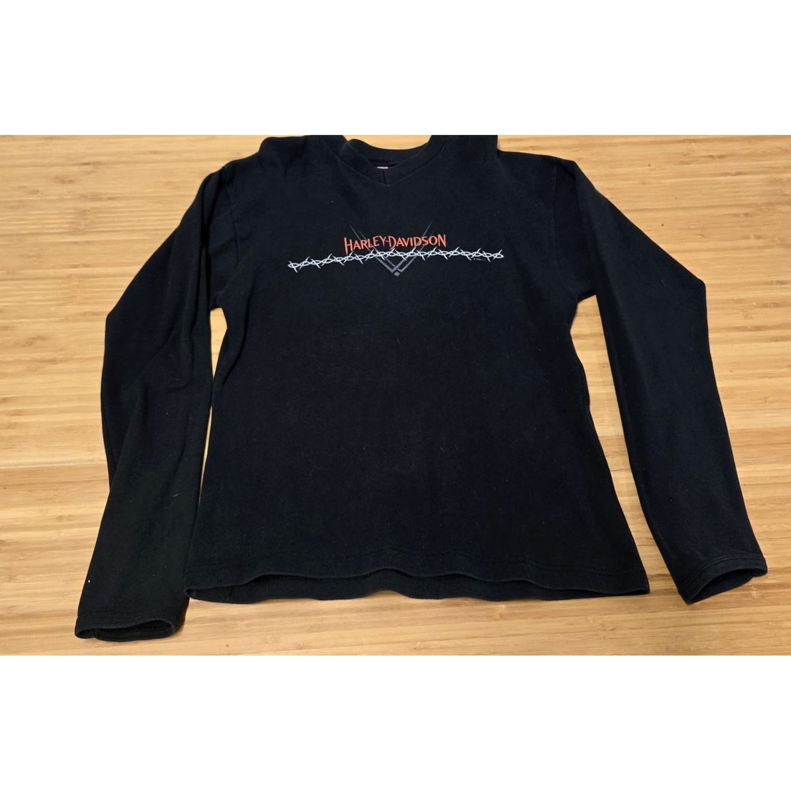 Harley Davidson VINTAGE Harley-Davidson Shirt Womens XL Long Sleeve Black 90s USA Arizona Flagstaff Biker Graphic Print Shirts Womens XL Size XL / US 12-14 / IT 48-50 - 2 Thumbnail