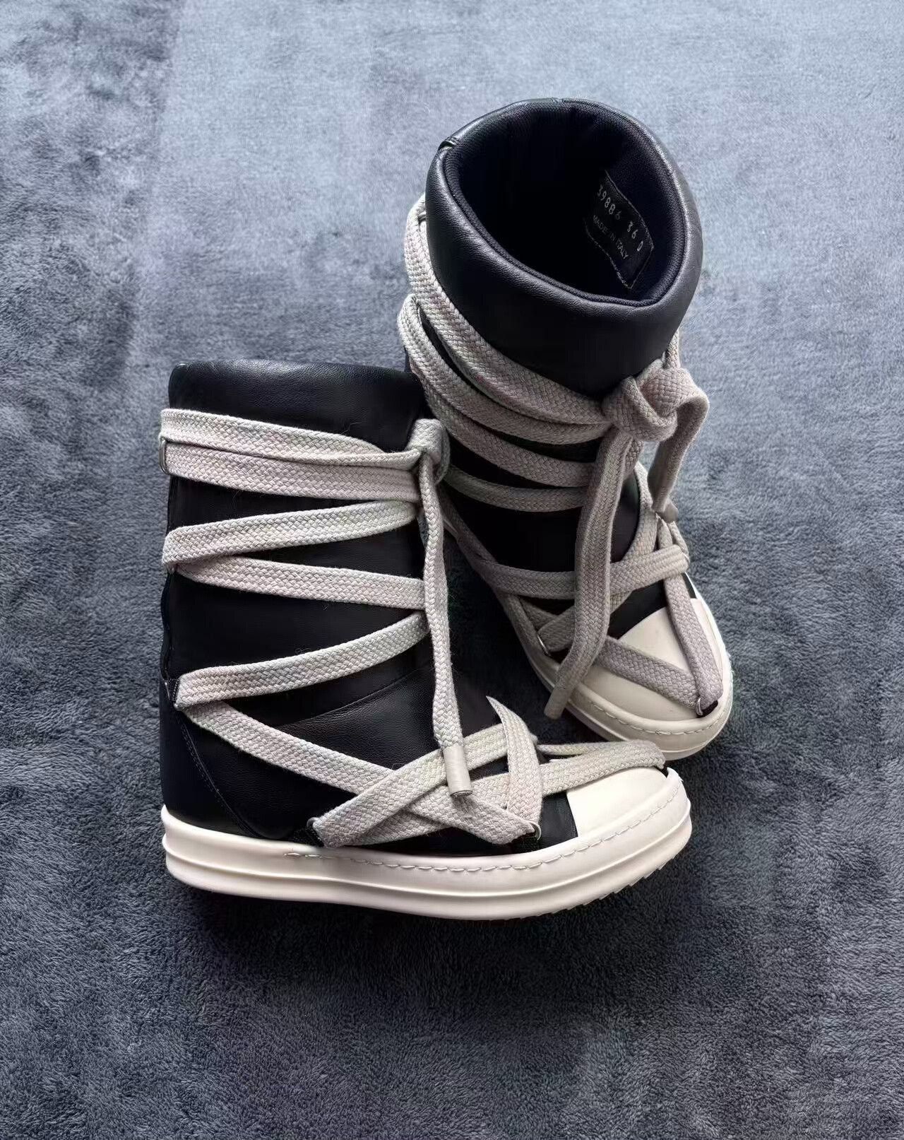 Rick Owens Rick Owens Leather Hitop Sneakers 36 Women Size US 6 / IT 36 - 1 Thumbnail