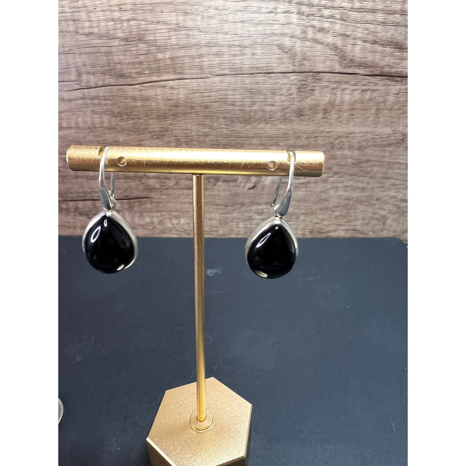 Other NEW Black Onyx sterling silver teardrop earrings 7.57 grams Size ONE SIZE - 7 Thumbnail
