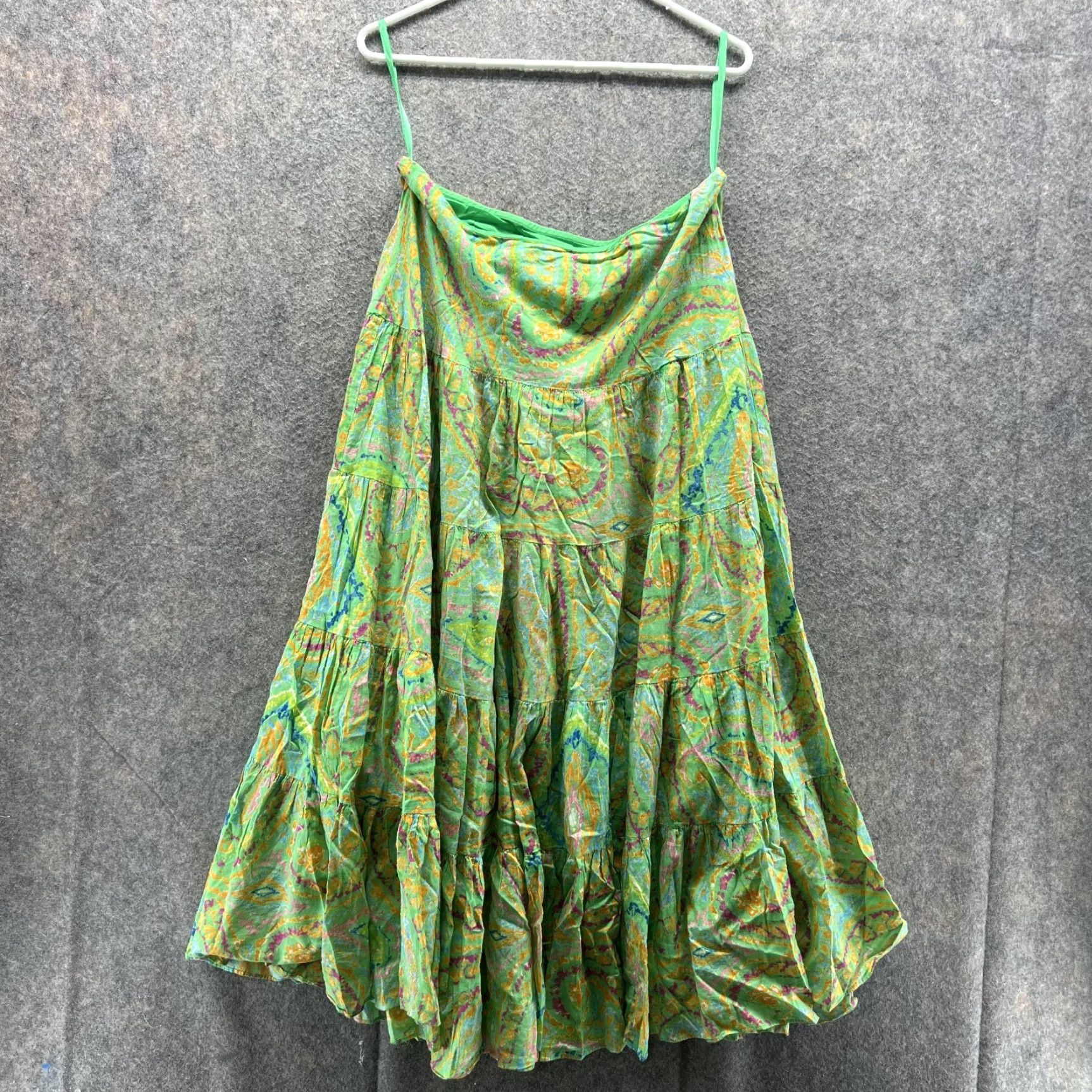 Ralph Lauren Lauren Ralph Lauren Dress Women Medium Green Paisley A-Line Casual Cotton Knee Length Ladies Womens Size M / US 6-8 / IT 42-44 - 2 Thumbnail
