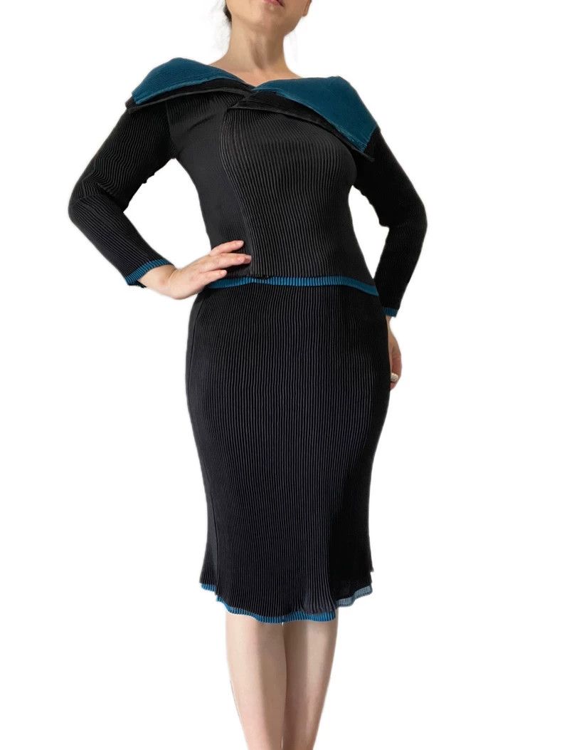 Issey Miyake Issey Miyake size:2 Black and blue main line two-color lon Size M / US 6-8 / IT 42-44 - 4 Thumbnail